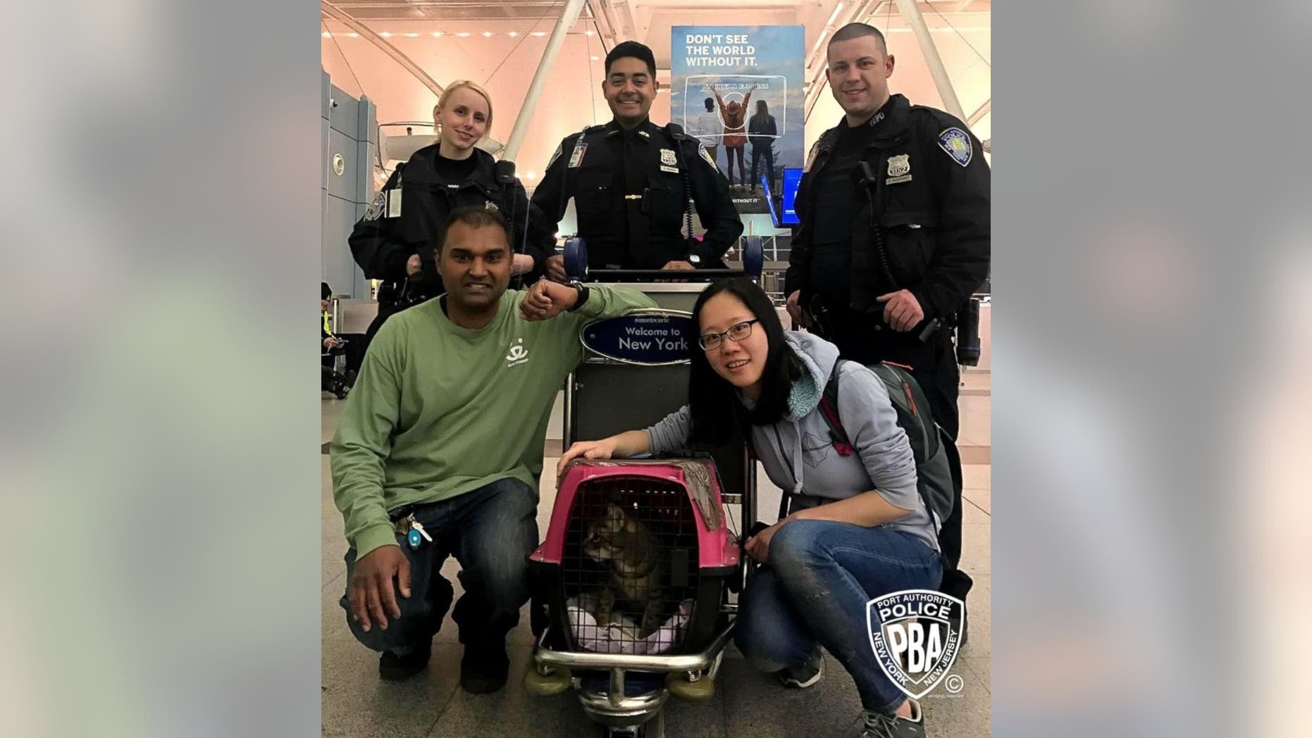 A lost cat, Pepper, has been found after more than a week of hiding at JFK Airport in New York.