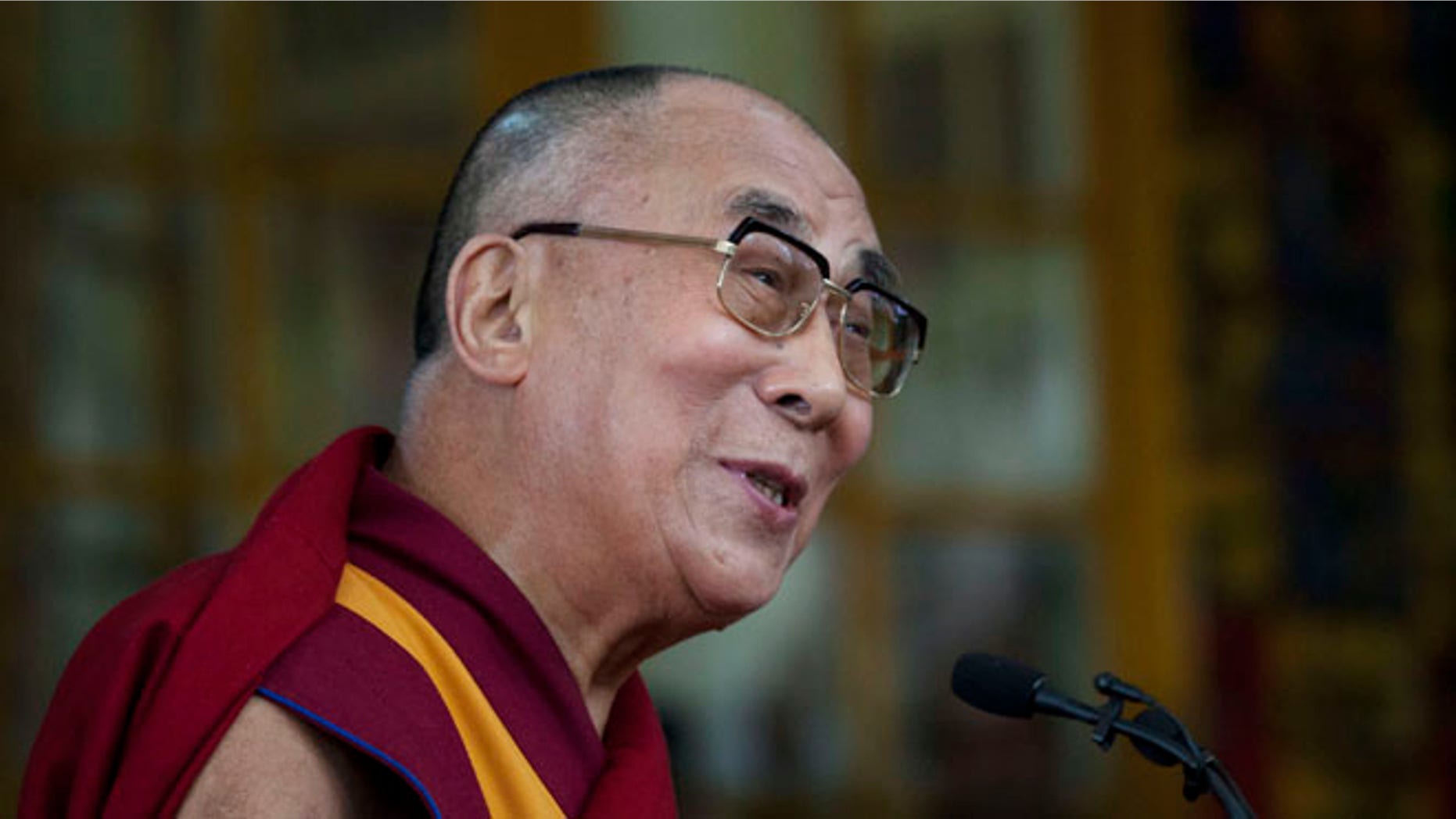 Oct. 2, 2014: Tibetan spiritual leader the Dalai Lama speaks to a crowd during an event marking 25 years since the leader was awarded the Nobel Peace Prize