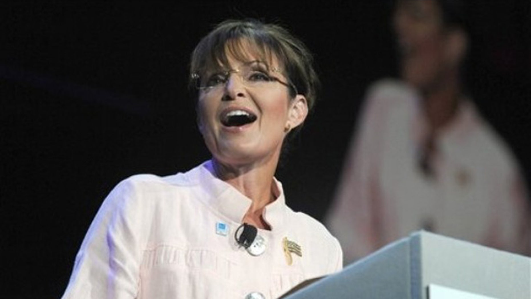 Former Alaska Gov. Sarah Palin speaks to the crowd at a P.U.R.E. Ministries event June 29 in Duluth, Ga. (AP Photo)