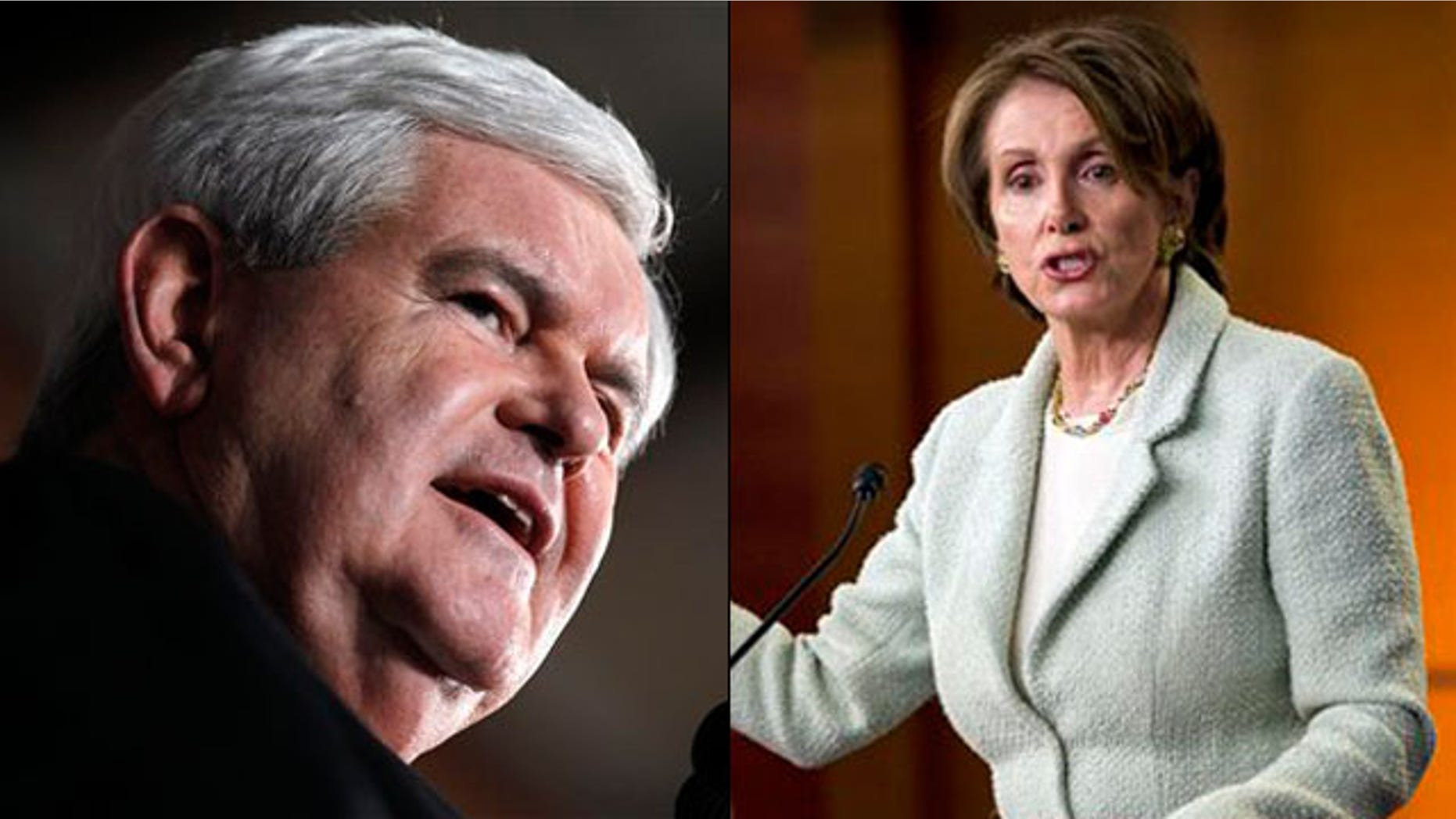 Shown here are Newt Gingrich, left, and House Democratic Leader Nancy Pelosi.