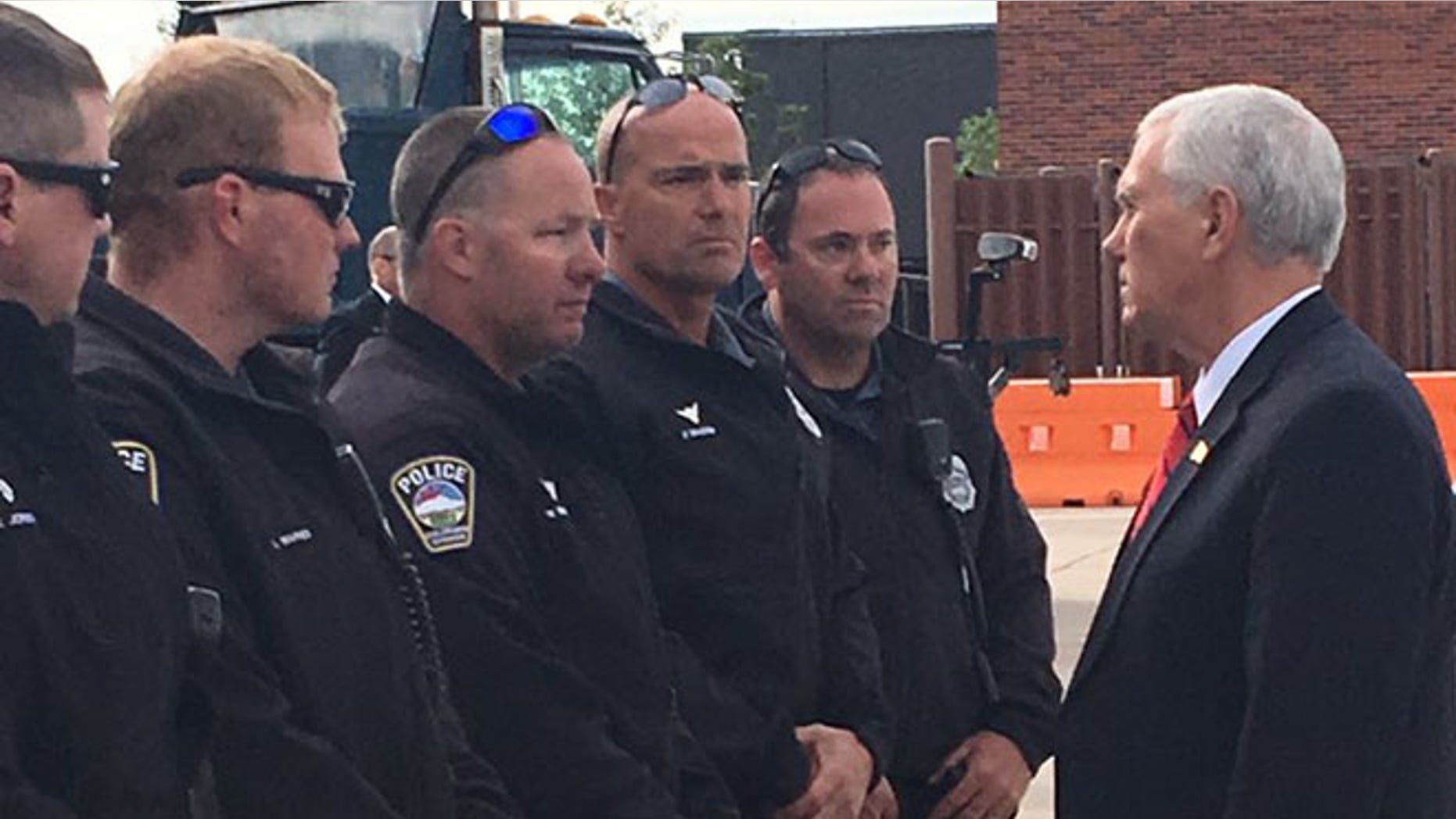 Vice President Pence met with Colorado Springs police officers during trip to Colorado. (Office of the Vice President)