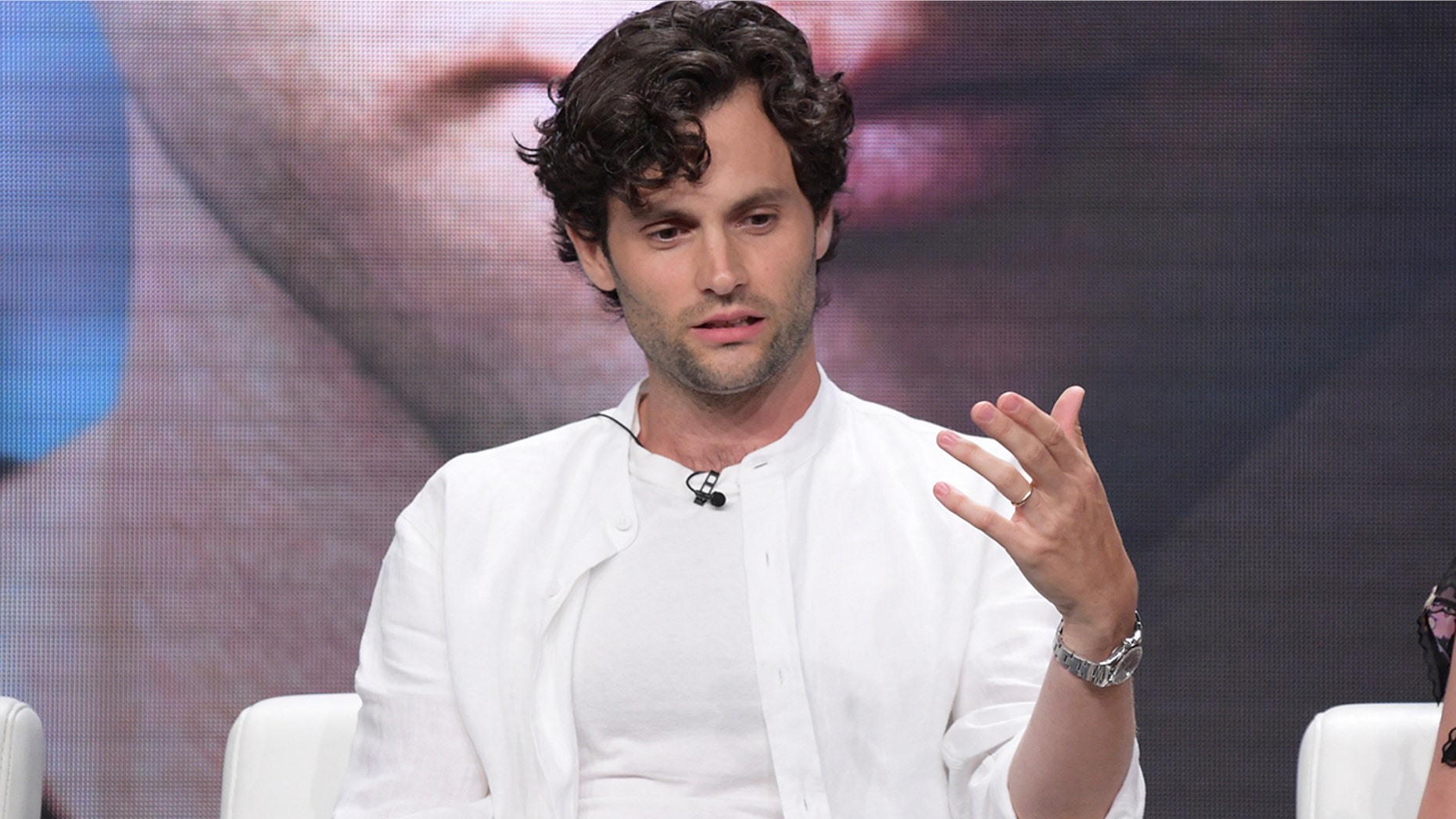 Penn Badgley participates in Lifetime's "YOU" panel during the Television Critics Association Summer Press Tour at The Beverly Hilton hotel on Thursday, July 26, 2018, in Beverly Hills, Calif.