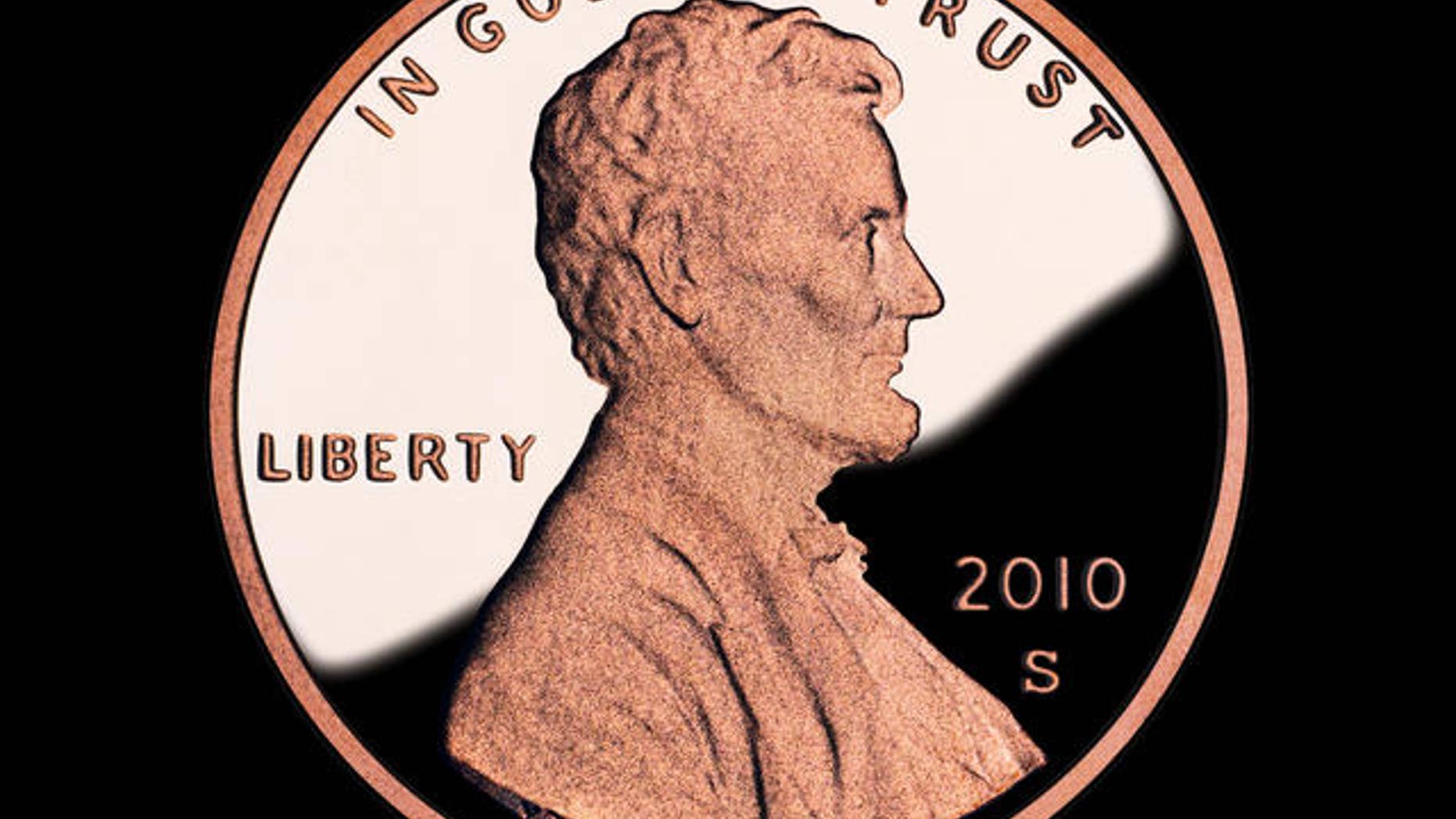 Lincoln one-cent coin.