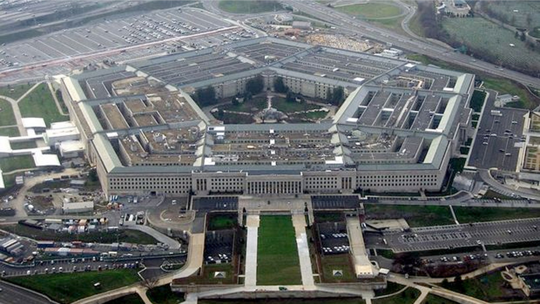 The Pentagon in Arlington, Virginia (above) was designed so a person to walk between any two points in the Pentagon in less than seven minutes