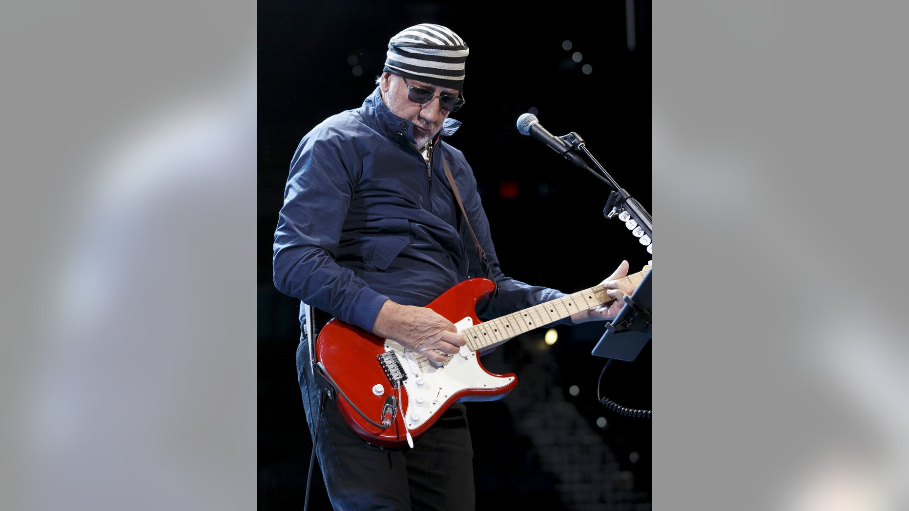 April 15, 2015. Pete Townshend of The Who performs during the opening night of their North American tour in Tampa, Florida.