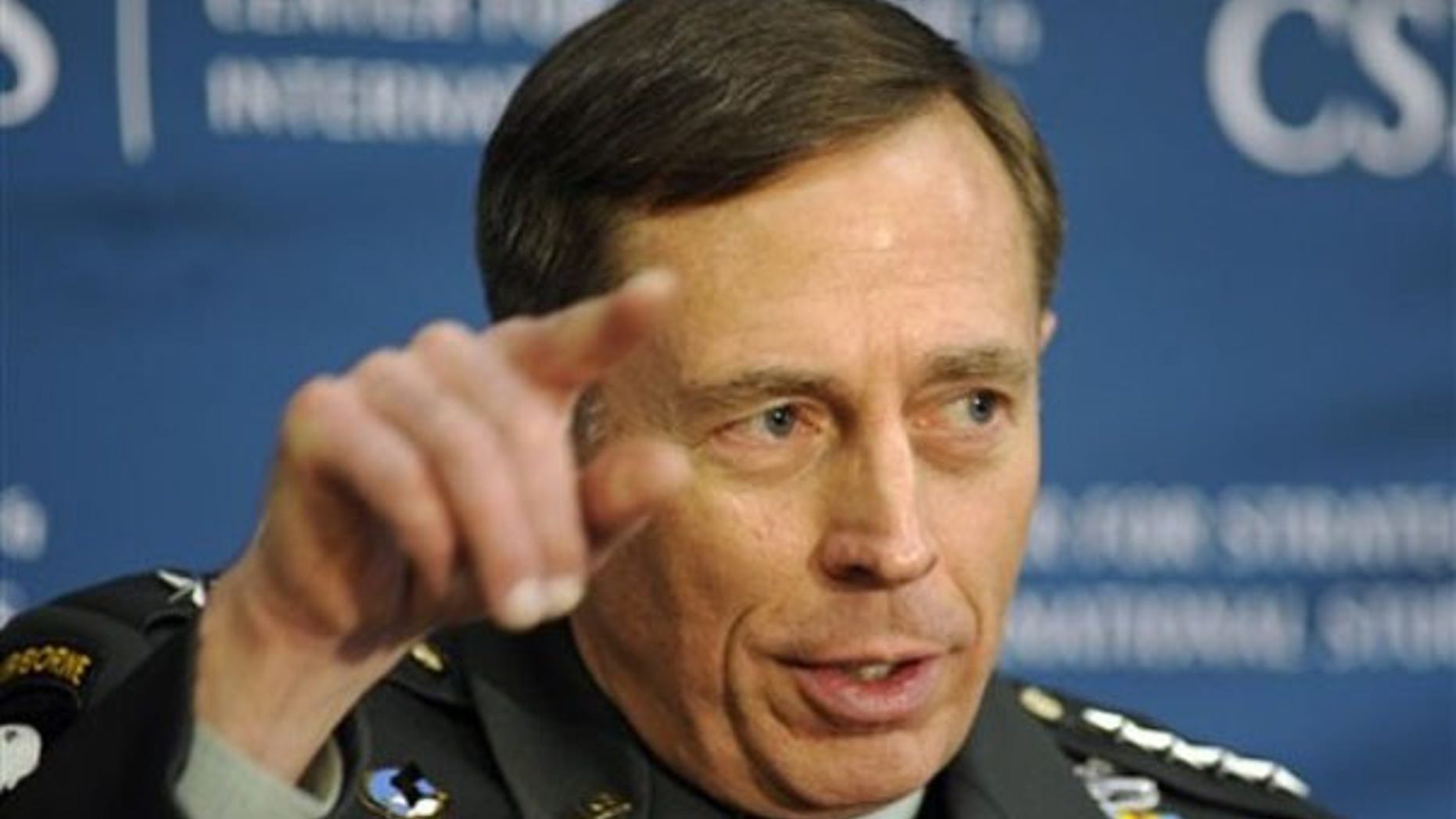 Gen. David Petraeus addresses the Center for Strategic and International Studies in Washington Jan. 21. (AP Photo)