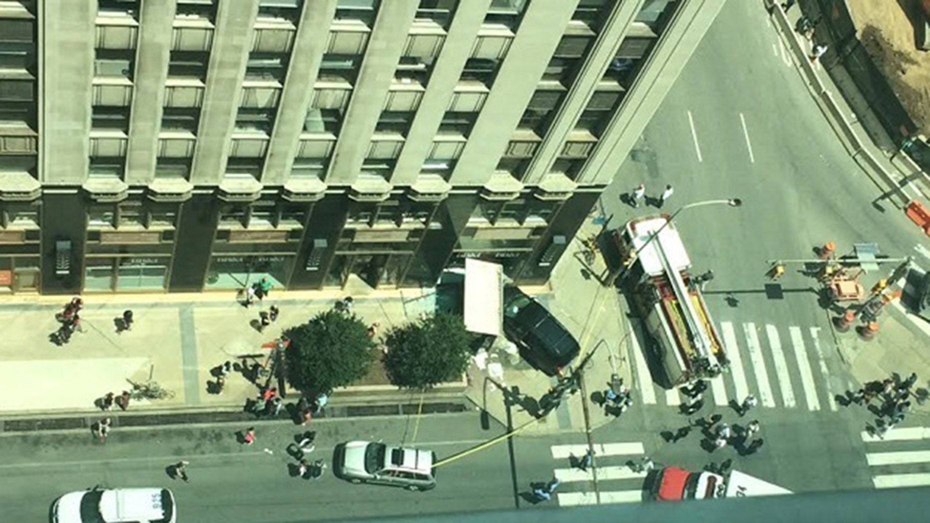 June 13, 2017: A minivan struck two people in Philadelphia before crashing into a newsstand.