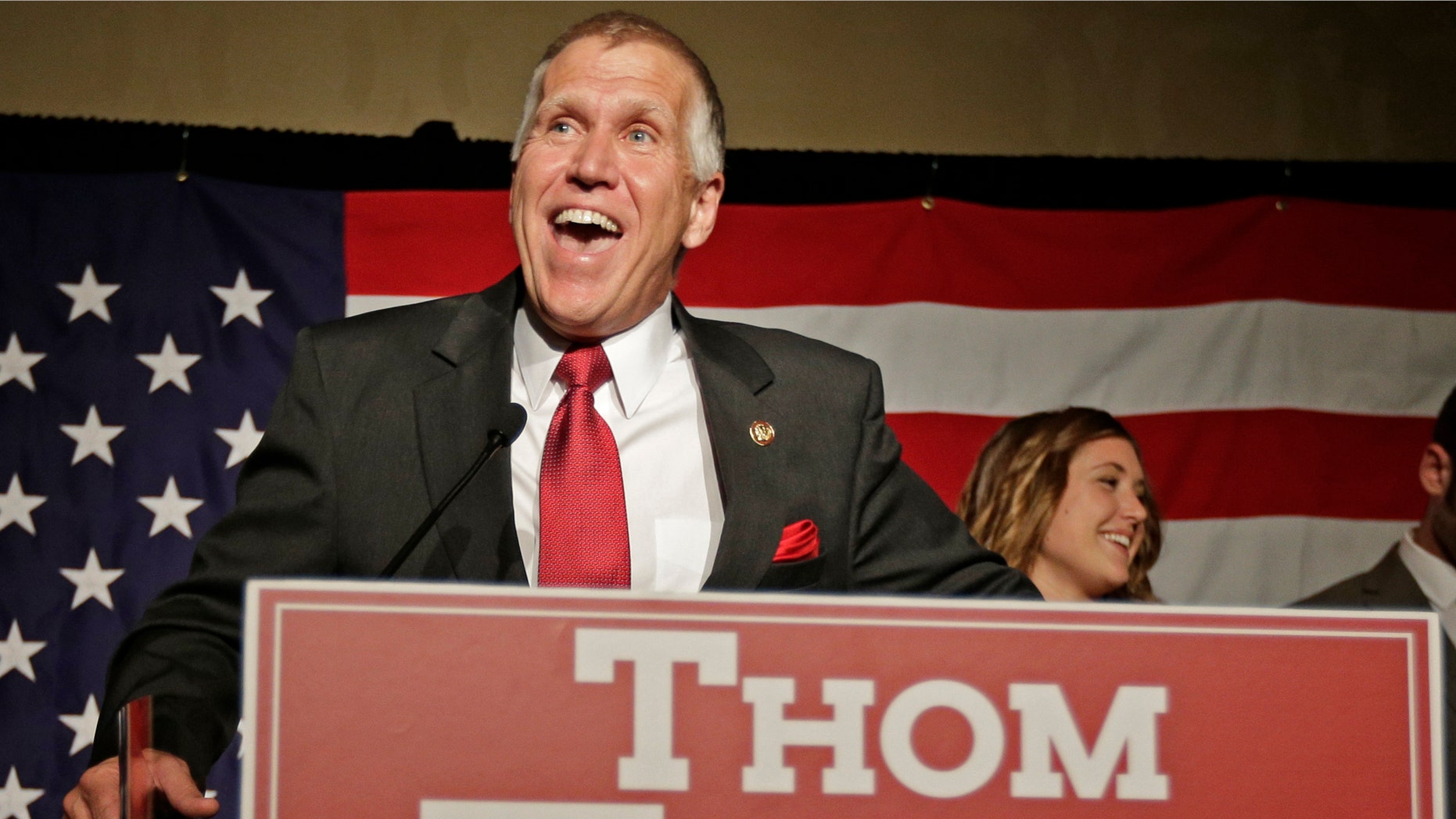 Thom Tillis after winning the Republican nomination for the U.S. Senate Tuesday, May 6, 2014.