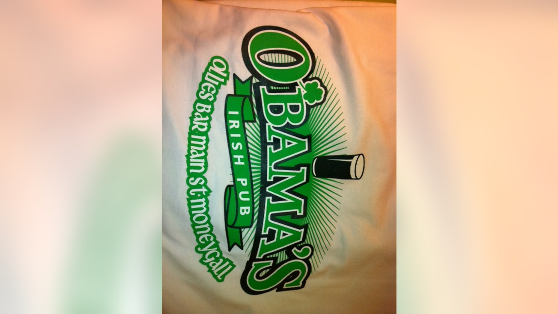 This tee shirt is just one of the many items being sold in honor of the president's visit to Ireland this week.