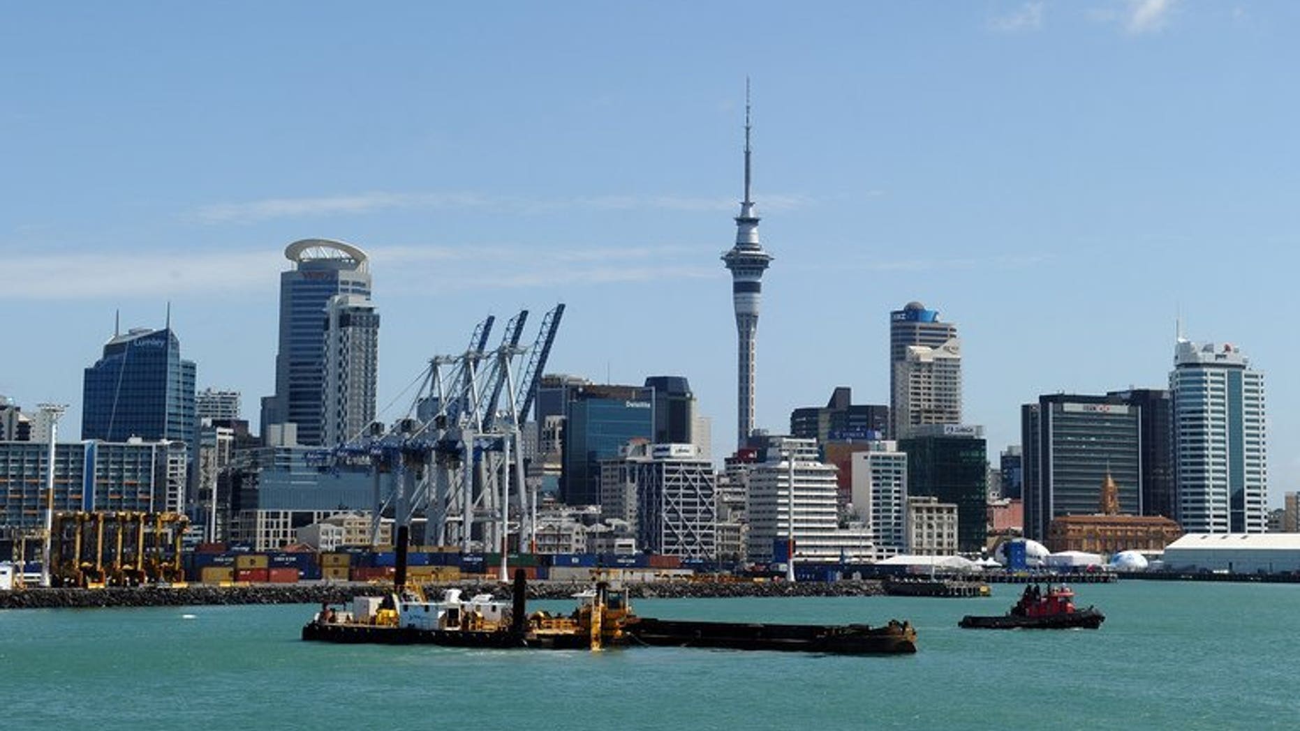 Auckland's skyline and harbour, pictured in New Zealand, in 2011. A British man who miraculously survived a fall from a 15th-storey balcony in Auckland while drunkenly trying to break into his apartment has labelled himself an "idiot".