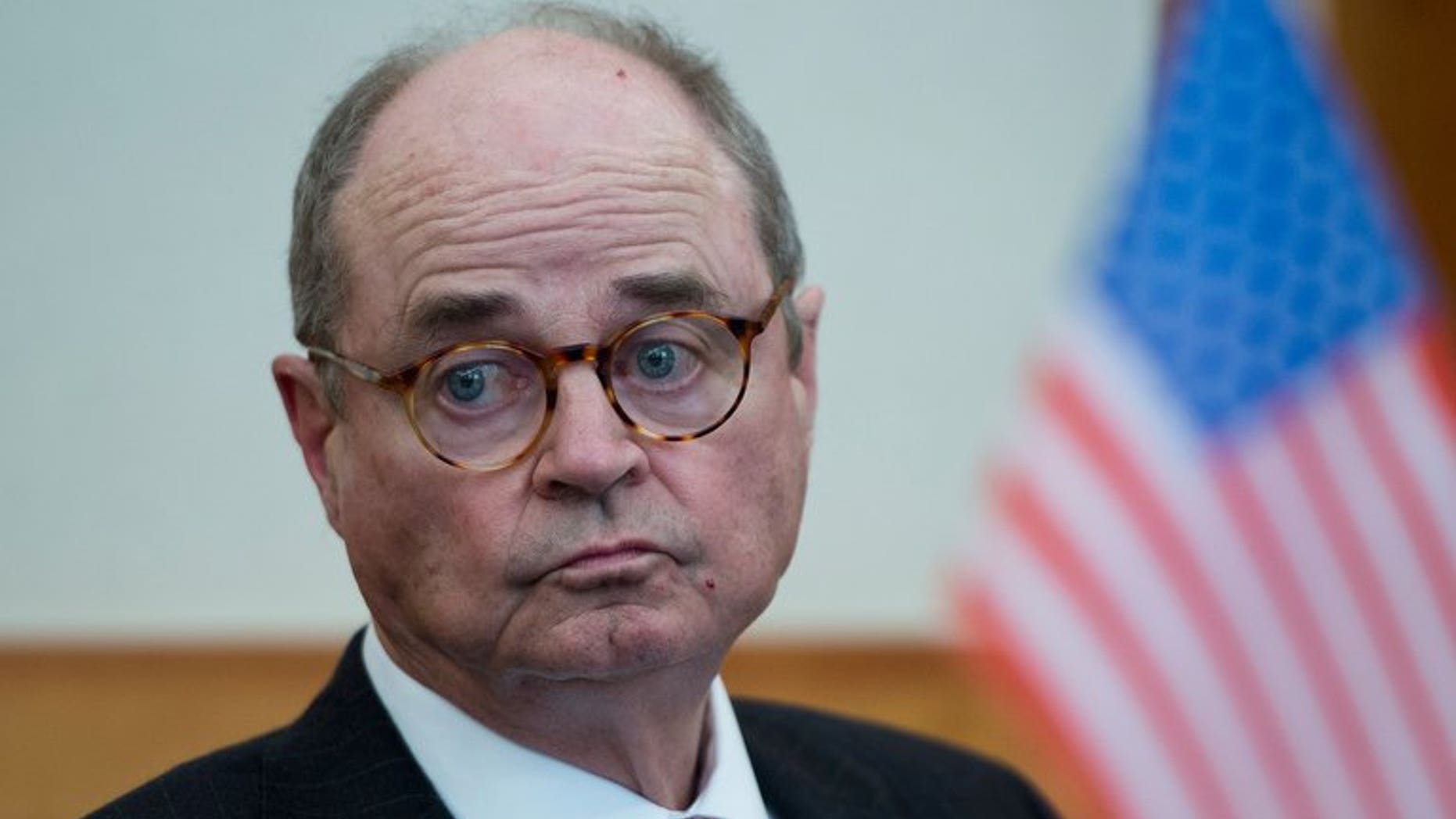 James Dobbins, the US special representative on Afghanistan and Pakistan, addresses a press conference in Berlin on May 14, 2013. State Department officials said that they did not have a timeline for when Dobbins will start potential talks with the Taliban.