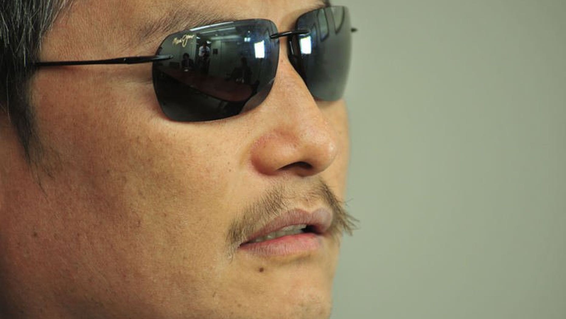 Chinese human rights activist, Chen Guangcheng, during an interview with AFP on April 9, 2013 in Washington, DC. A New York University official in China has shrugged off allegations that Chinese political pressure over its Shanghai campus had led the US school to end the studies of dissident Chen Guangcheng.