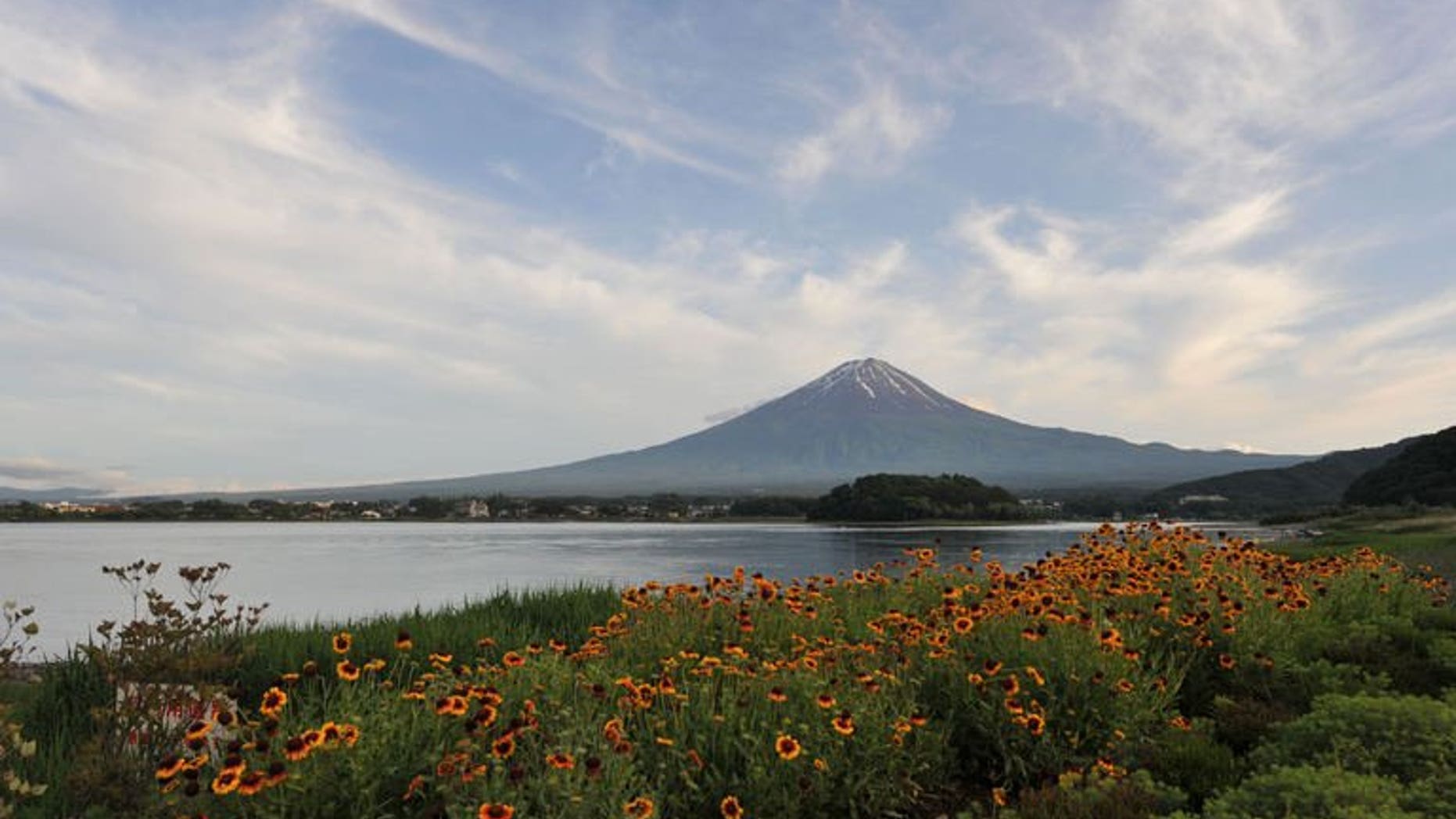 This picture taken on June 16, 2013 shows Mount Fuji, the highest mountain in Japan at 3,776 metres (12,460 feet). Residents in towns around Mount Fuji celebrate after UNESCO grants World Heritage status to the volcano.