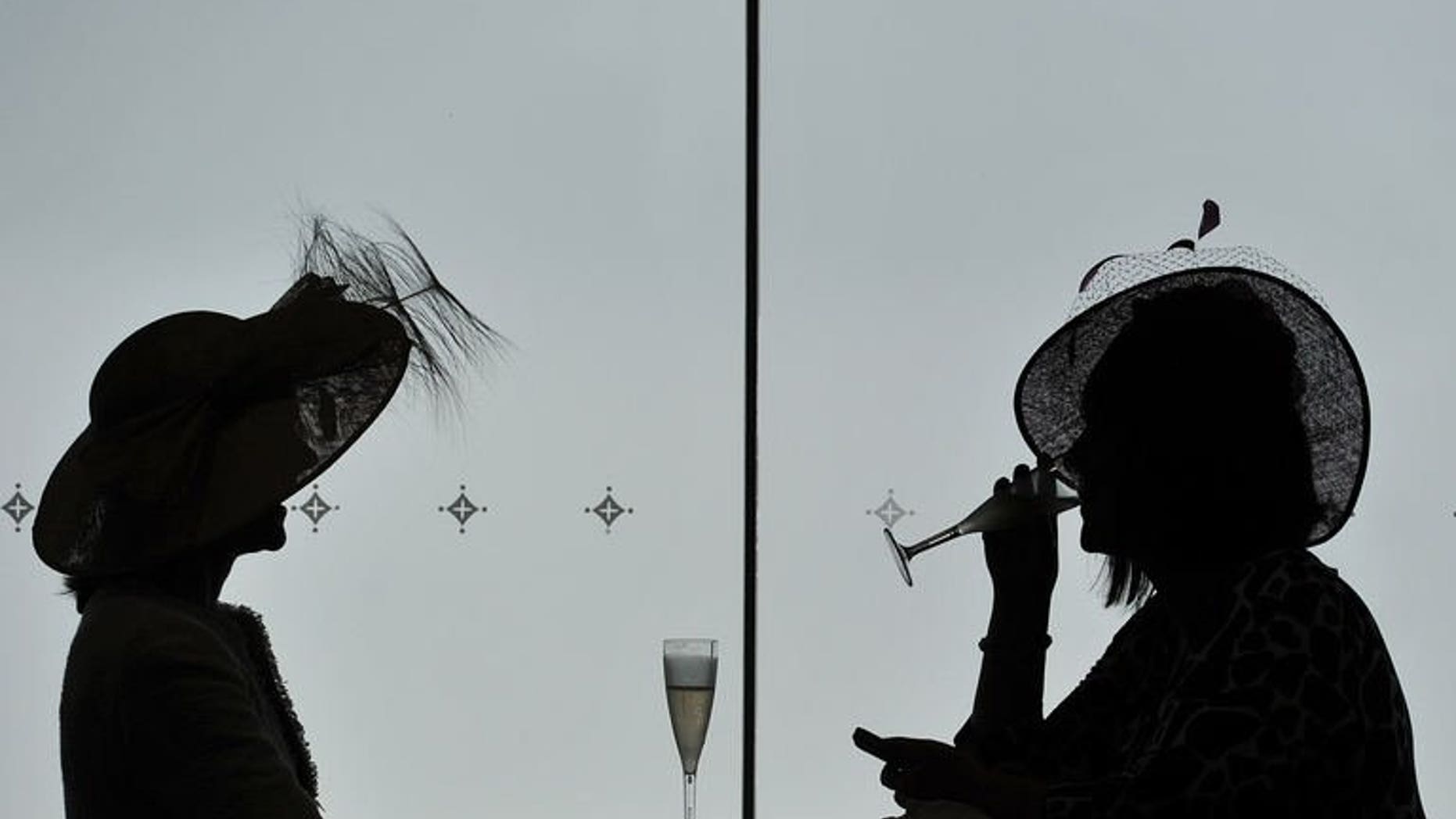Racing enthusiasts are pictured on the fourth day of the horse racing festival at Royal Ascot in Berkshire, west of London, on June 21, 2013. Royal Ascot week ended on a sombre note on Saturday when Thomas Chippendale collapsed and died soon after passing the winning post in the Hardwicke Stakes.