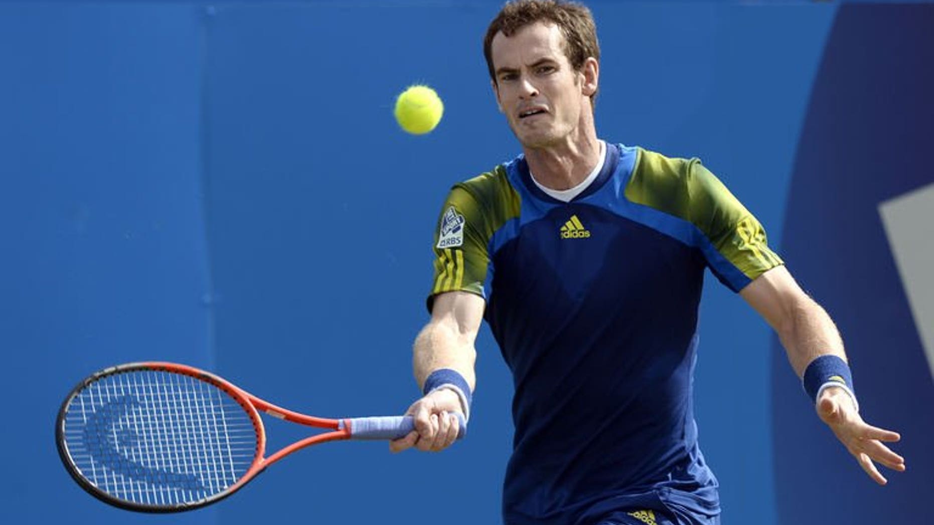 Britain's Andy Murray returns to Croatia's Marin Cilic during their ATP Aegon Championships final tennis match at the Queen's Club in west London on June 16, 2013. Murray believes the seeds for his historic Olympic and US Open triumphs were sown by his tearful defeat to Roger Federer in last year's Wimbledon final.