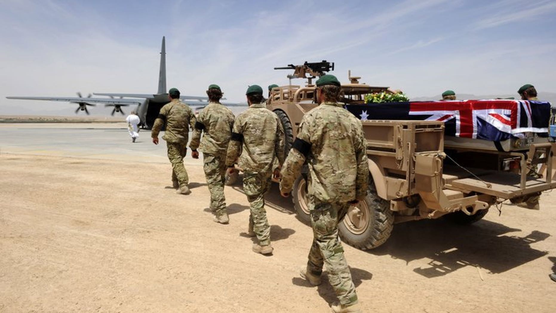The body of an Australian Special Forces soldier is ready to be flown out of Afghanistan on May 28, 2011. A decorated Australian soldier has been killed by small arms fire in Afghanistan, becoming the nation's 40th casualty in the protracted conflict.