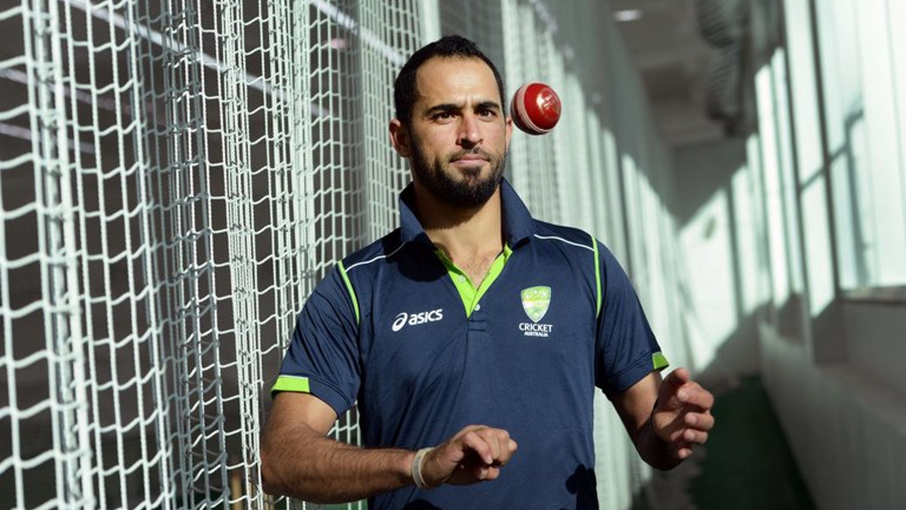 Fawad Ahmed at the indoor nets at the MCG on June 6, 2013. The Pakistan-born leg-spinner had his bid for Australian citizenship accepted, making him eligible to play in the upcoming Ashes series in England.