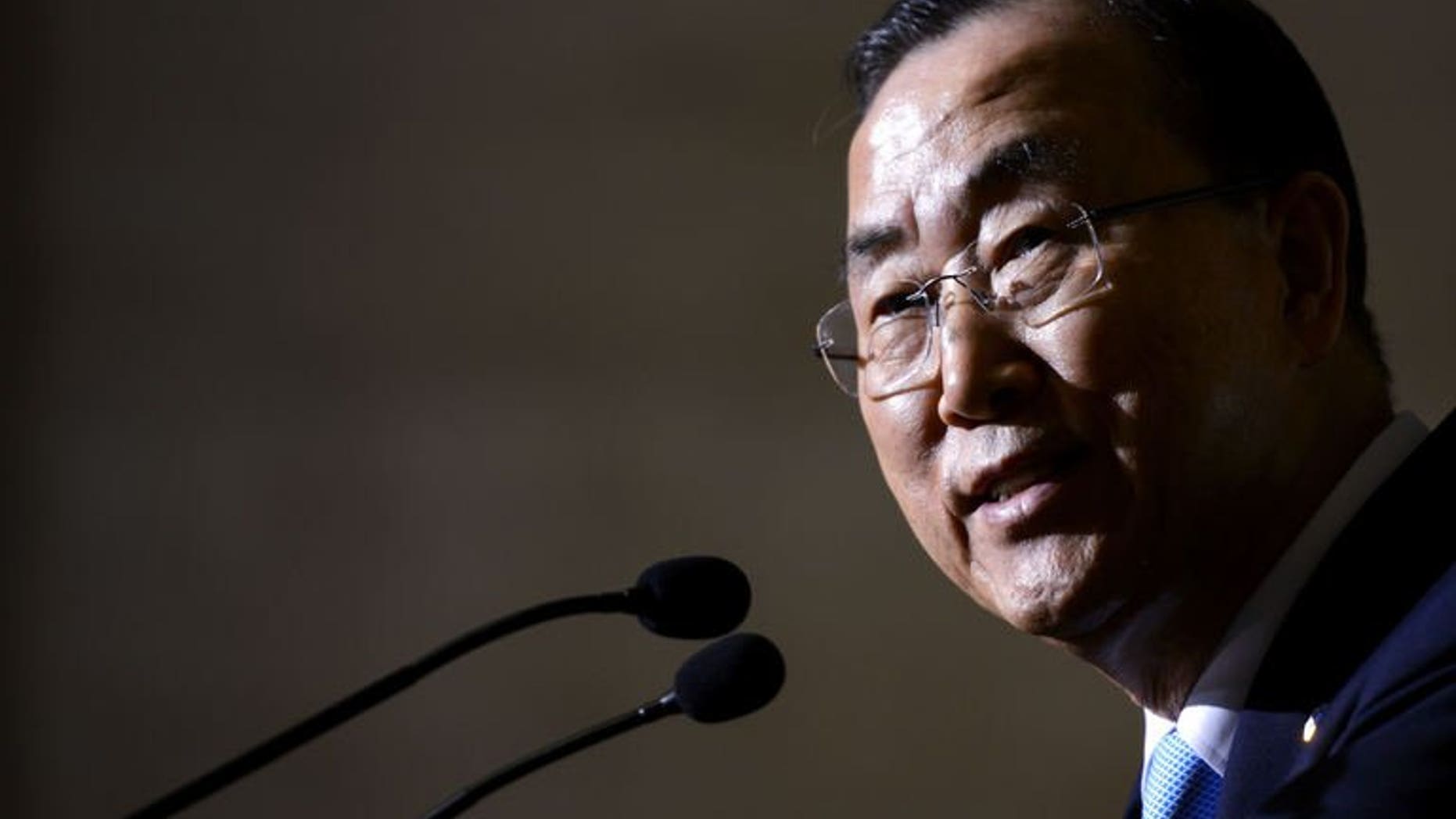 United Nations Secretary-General Ban Ki-moon answers questions during a press conference in Geneva, on July 1, 2013. Ban has expressed concern about sexual violence used against female protestors in Egypt, where millions have taken to the streets to demand the ouster of President Mohamed Morsi.