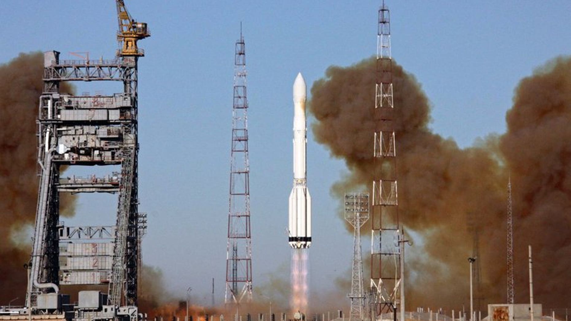 Image taken on December 5, 2010 shows a Proton-M rocket blasting off from the Baikonur cosmodrome in Kazakhstan. Russia is suspending the launches of Proton rockets after an unmanned rocket carrier exploded on takeoff this week, a source on the cosmodrome said Thursday.