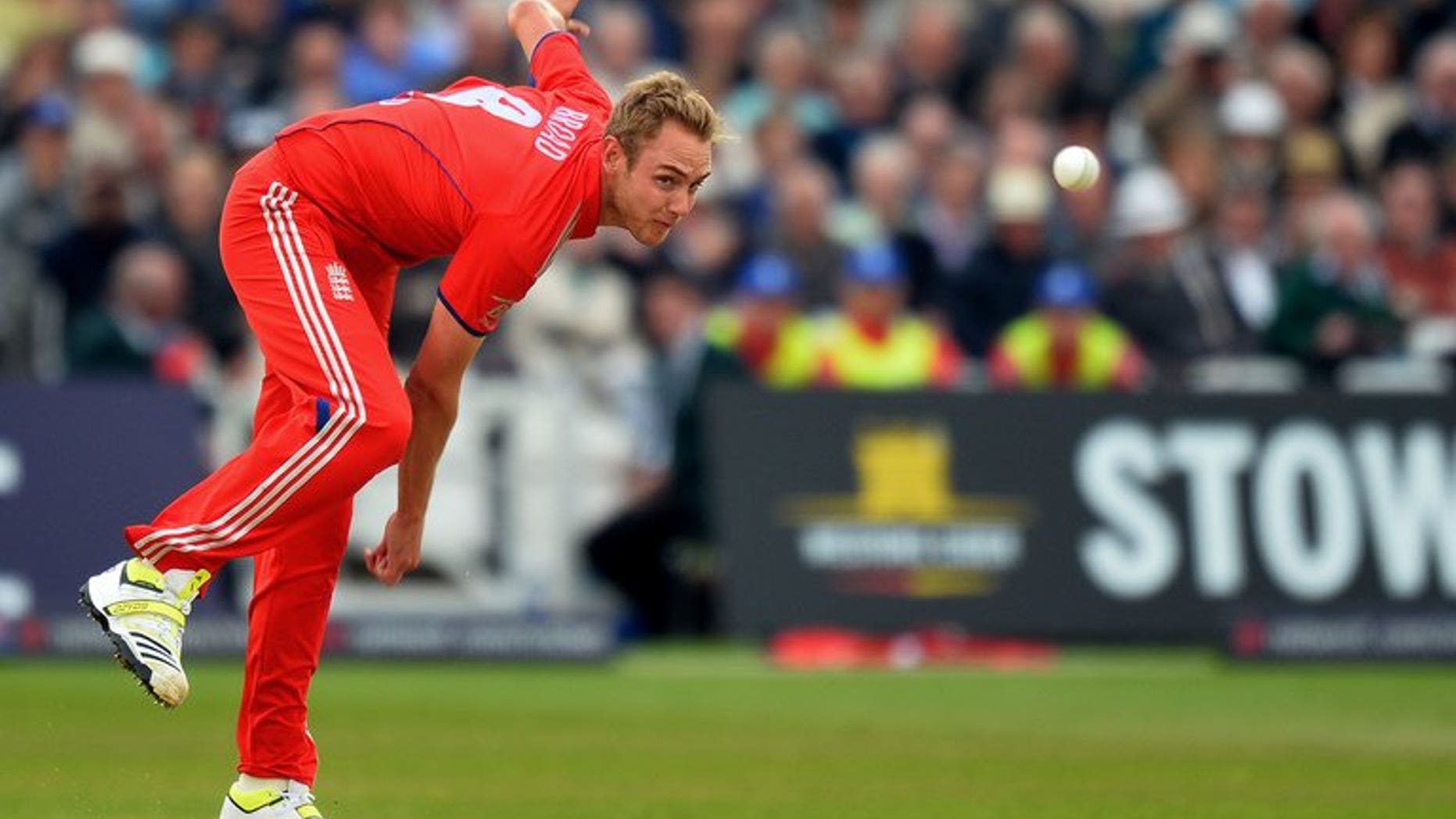 England's Stuart Broad delivers a ball during a One Day International (ODI) match against New Zealand at Trent Bridge in Nottingham on June 5, 2013. Broad tried to allay fears about his fitness ahead of next week's Ashes opener against Australia saying "if the Test started today I'd be ready to go".