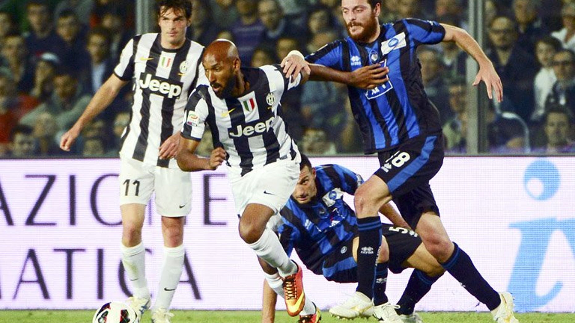 Nicolas Anelka (centre) on the ball for Juventus against Atalanta in Bergamo on May 8. Anelka is ready to end his nomadic career at West Bromwich Albion after joining the Premier League club on an initial one-year contract, the French striker said Friday.
