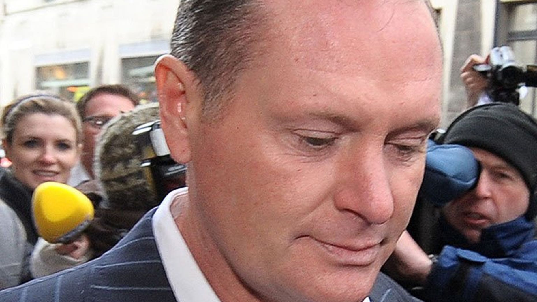 Former England footballer Paul Gascoigne leaves Newcastle Magistrates court in north-east England, on December 9, 2010. Gascoigne has been arrested on suspicion of a drunken assault at a railway station but was later released without charge, police said Friday.