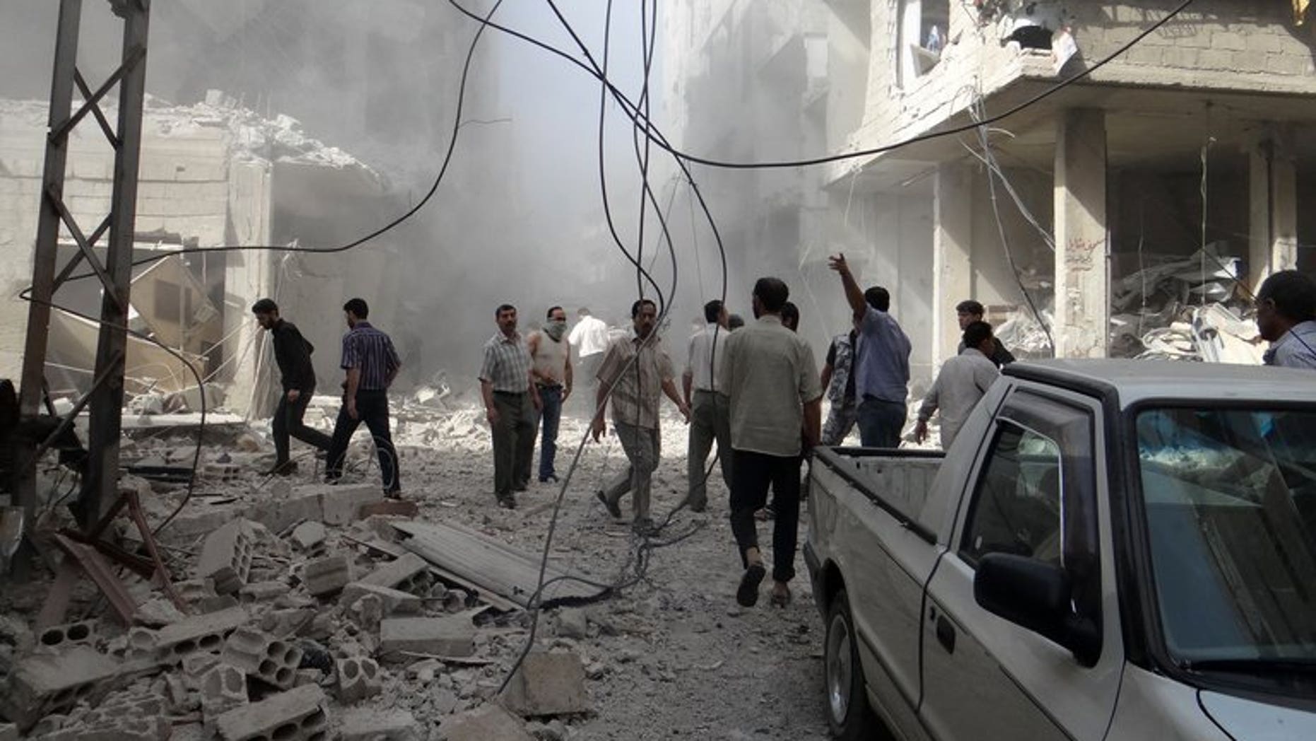 Syria Warplanes Bombard Outskirts Of Damascus Ngo Fox News 