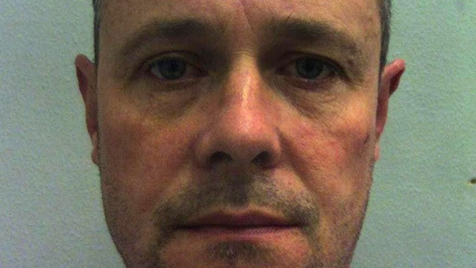 Mark Bridger, now convicted of the abduction and murder of April Jones, in an undated photograph released by Manchester police. The killer of five-year-old April Jones has been slashed in the face with an improvised knife by a fellow inmate at Wakefield prison, a report said on Tuesday.