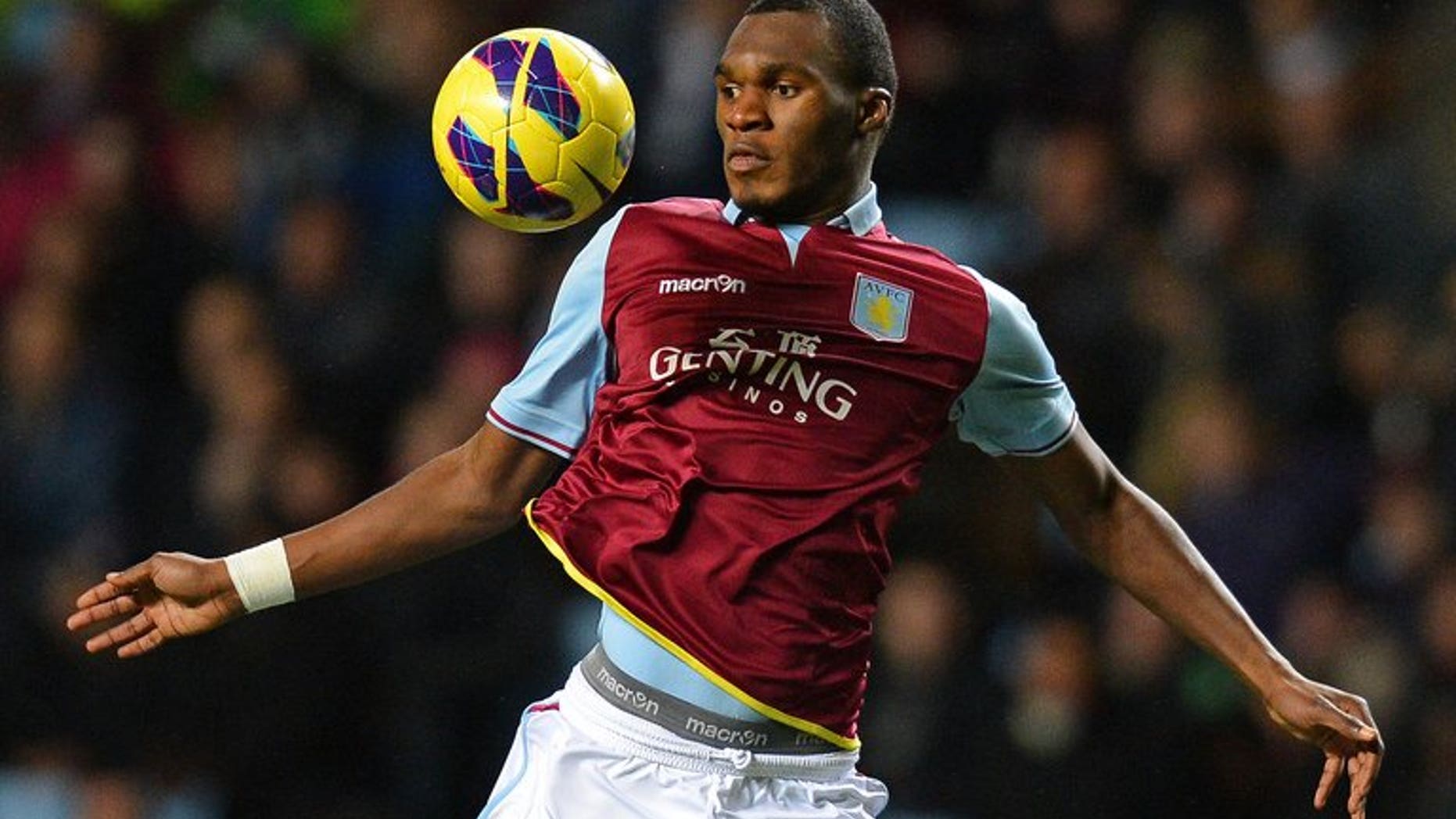 Aston Villa's Belgian striker Christian Benteke controls the ball during a Premier League match against Newcastle United at Villa Park in Birmingham on January 29, 2013. The close-season bidding war is on for Benteke after the Aston Villa striker handed in a surprise transfer request.