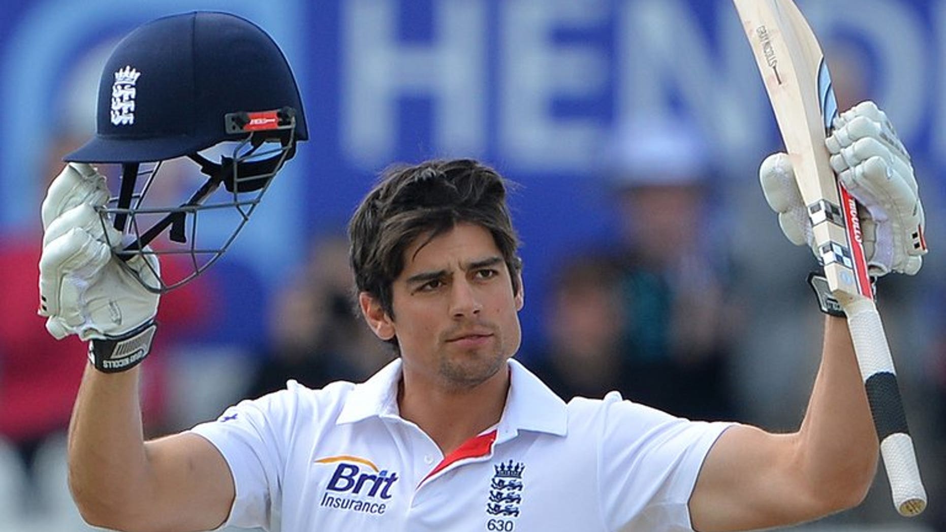 Alastair Cook celebrates a century against New Zealand at Headingly on May 27. The Englan captain won the toss and elected to bat in the first Ashes Test on Wednesday as Australia sprang a major surprise by giving a debut to teenage spinner Ashton Agar.