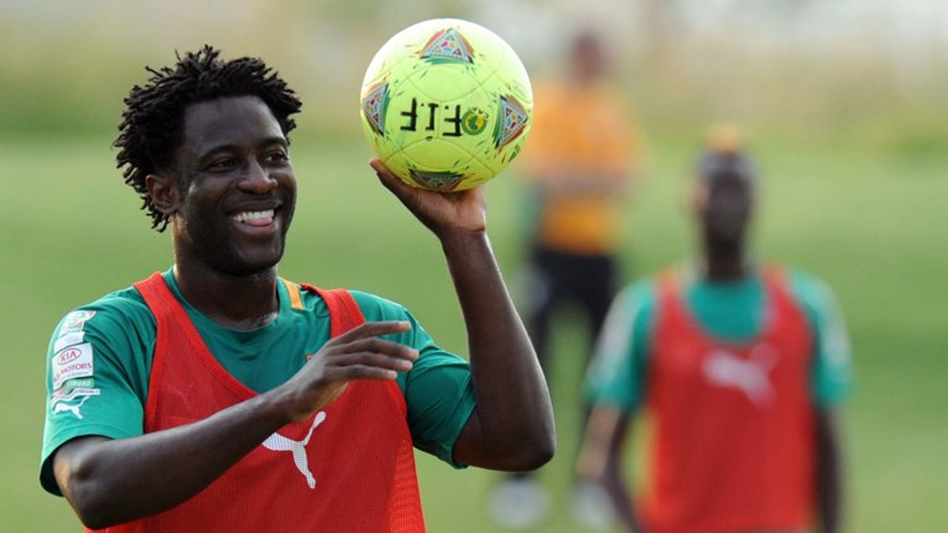 Ivory Coast's forward Wilfried Bony takes part in a training session in Rustenburg on February 1, 2013. Bony has signed for Swansea City in a club record deal, the English Premier League side said on Thursday.
