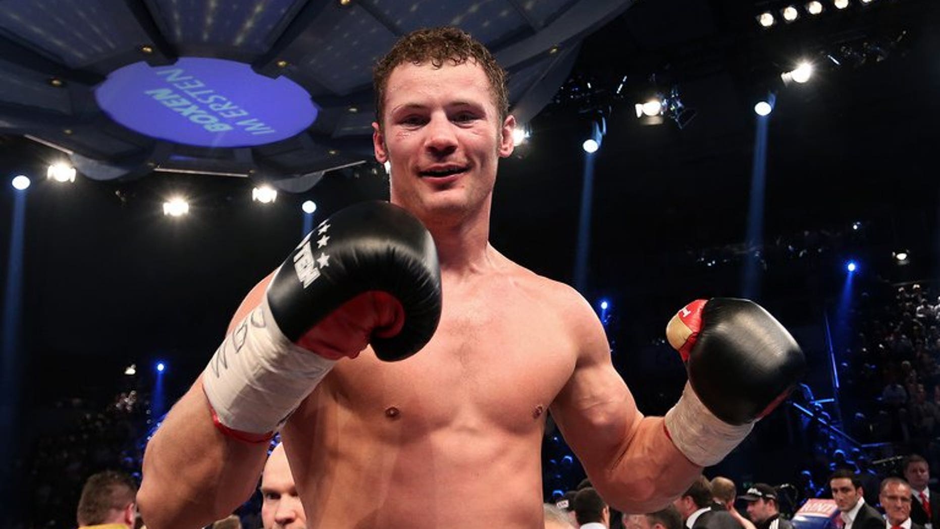 German super-middleweight boxer Robert Stieglitz, seen after a WBO World Championship bout at the Getec-Arena in Magdeburg, on March 23, 2013.
