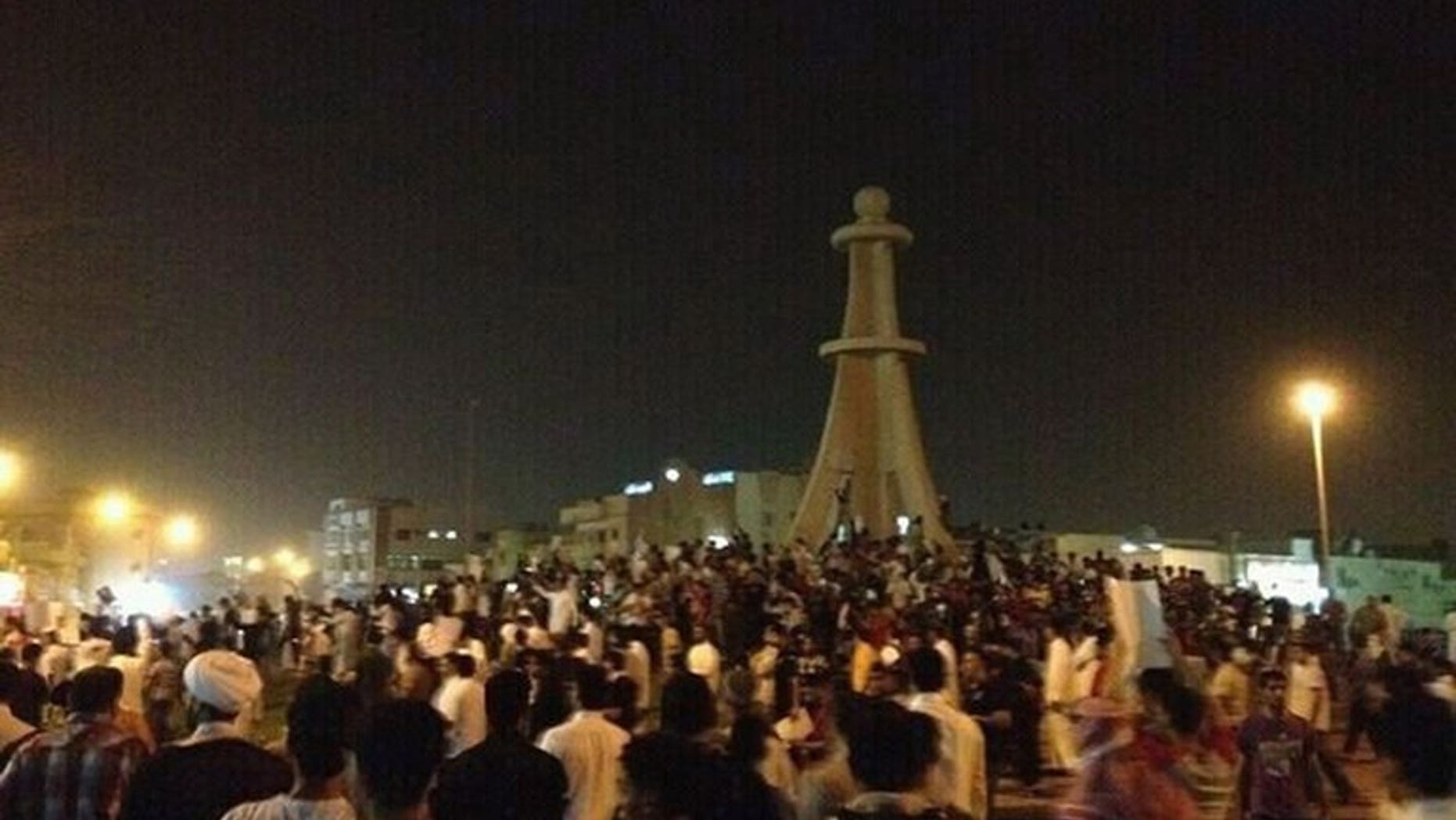 Demonstrators gather in Qatif in the Shiite-populated Eastern Province of the Sunni kingdom of Saudi Arabia on July 8, 2012. A Saudi special court has sentenced two Shiite men to eight and nine years in jail, respectively, for taking part in such protests in Eastern Province.