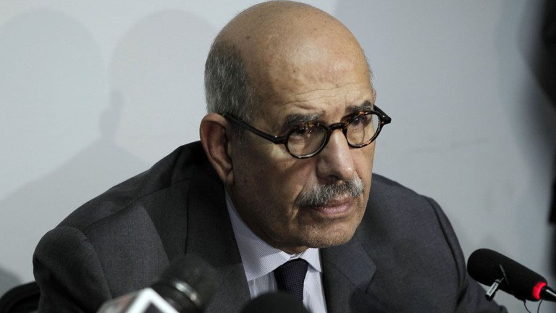 Egyptian leader Mohamed ElBaradei, pictured in Cairo on October 16, 2011, has been sworn in as Egypt's interim vice president for foreign relations, the presidency said in a statement.