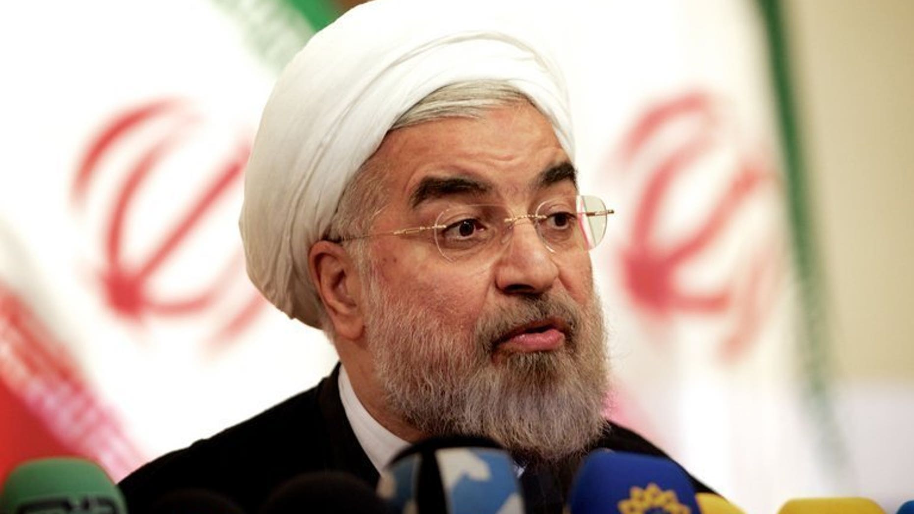 Iranian president-elect Hassan Rowhani during a press conference in Tehran, on June 17, 2013. Iran has accused arch-rival Israel of attempting to poison the mood against Rowhani, who has raised hope to end a dispute over Tehran's nuclear ambitions.