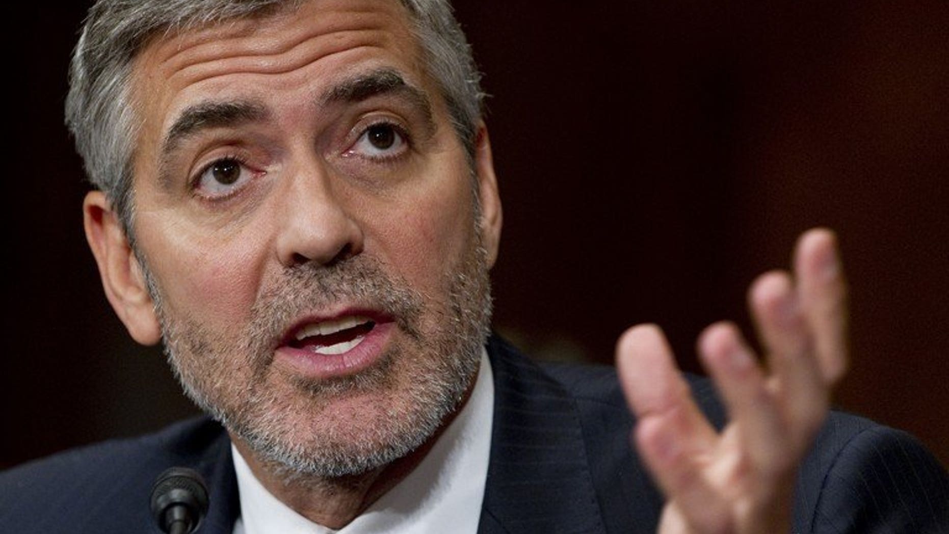US actor George Clooney testifies on Sudan and South Sudan before the Senate Foreign Relations Committee on Capitol Hill in Washington, on March 14, 2012. Coffee maker Nespresso is to buy coffee from the poverty-wracked fledgling state of South Sudan to expand supplies from sustainable sources, brand frontman Clooney said on Tuesday.