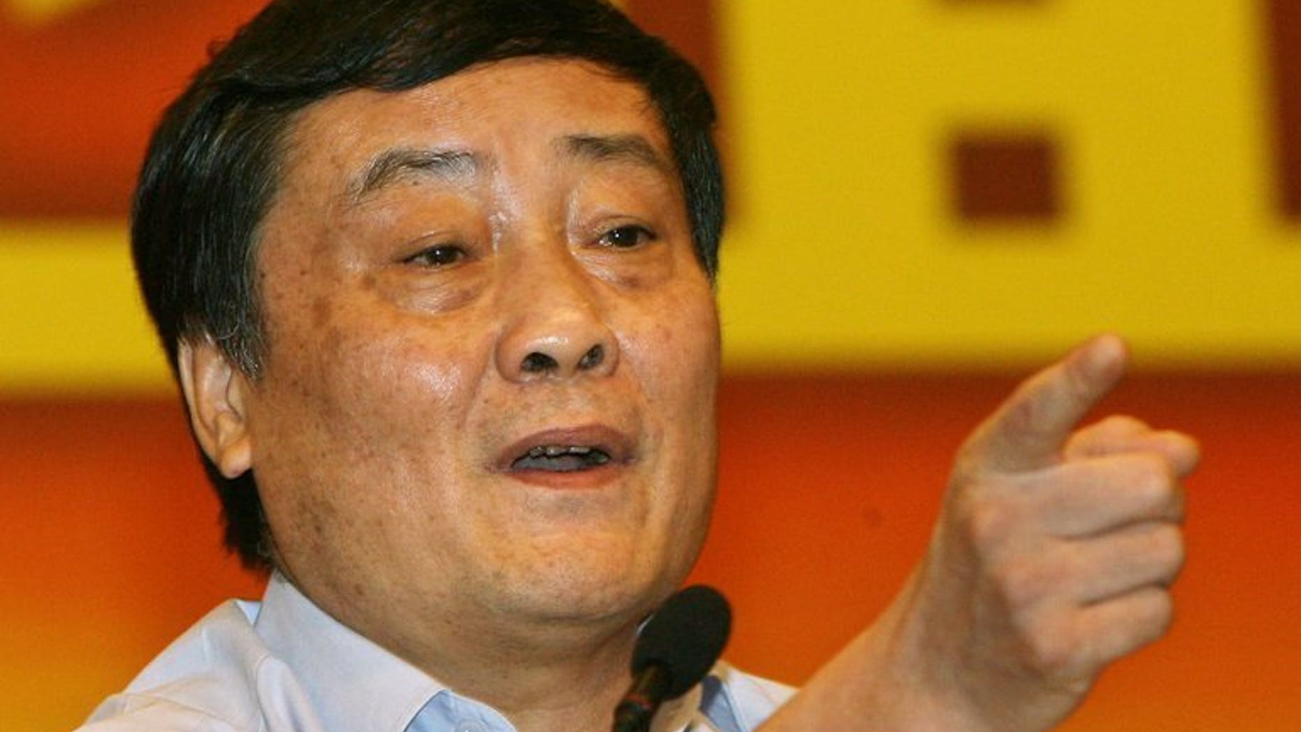 Zong Qinghou, chairman of the Wahaha Group, makes a point during a press conference in Hangzhou, Zhejiang province on July 3, 2007. China's yawning divide between rich and poor does not need to be tackled, the country's richest person said Wednesday -- as long as everyone can become wealthy.