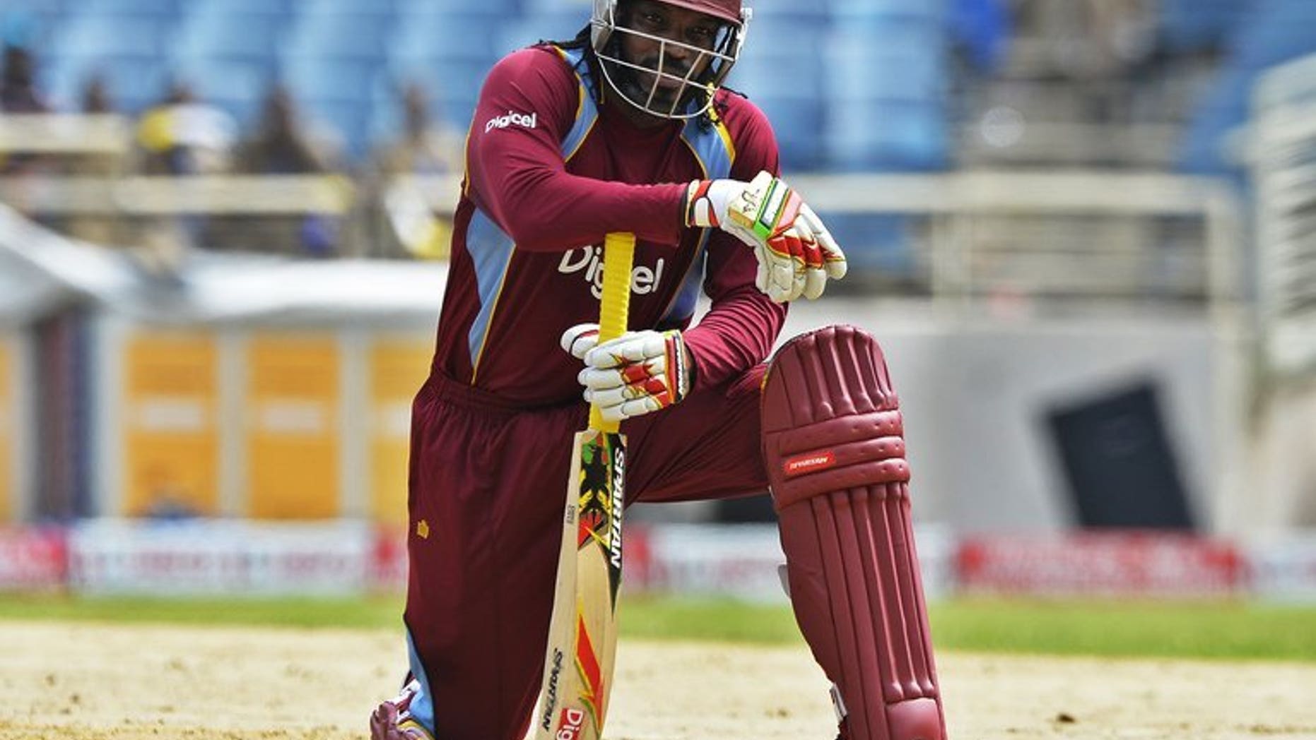 West Indies batsman Chris Gayle in action at Sabina Park in Kingston, on June 28, 2013. Gayle was among a handful of big-name players who played in Sri Lanka's inaugural Twenty20 in 2012.