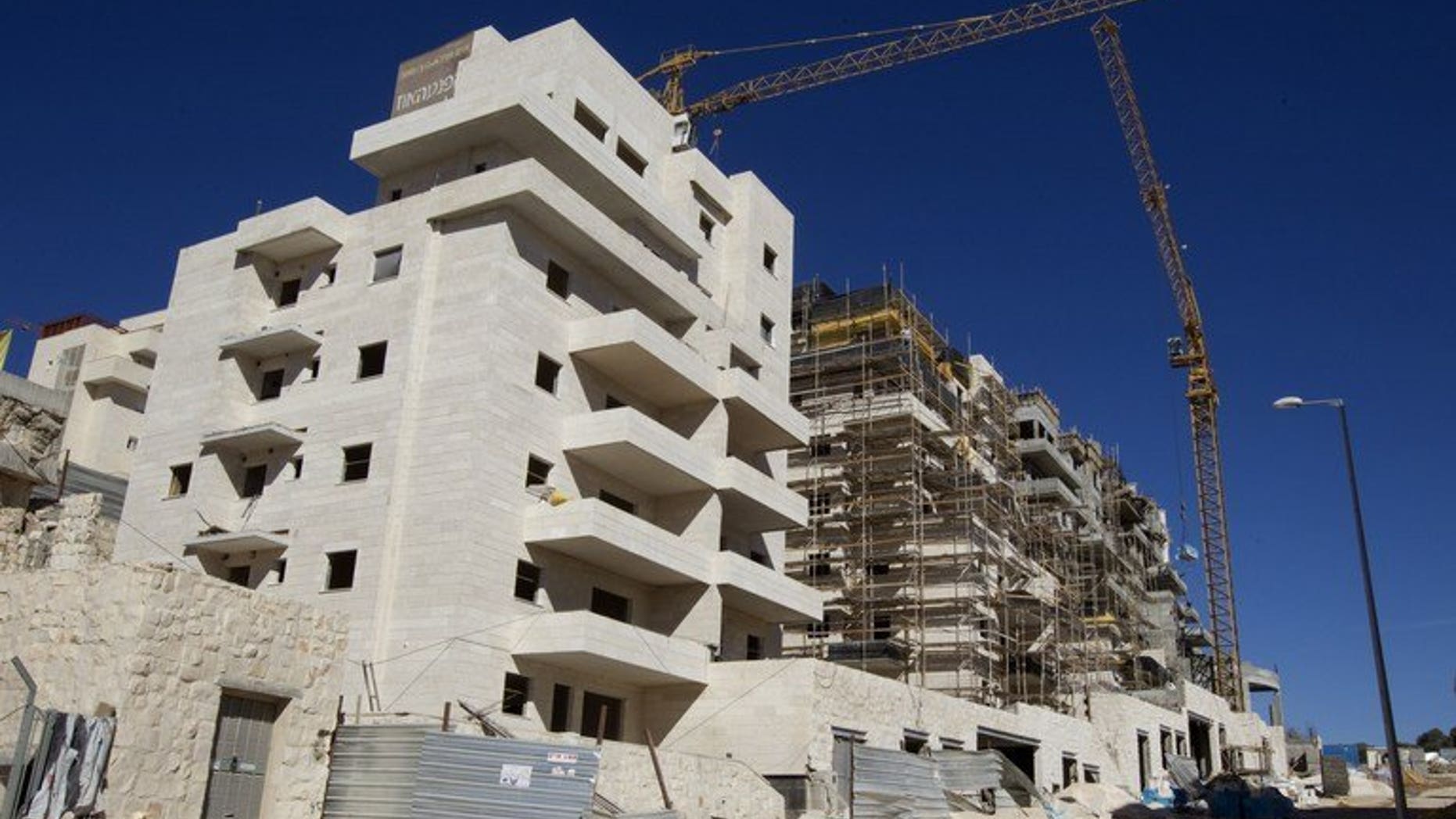 View of the Jewish settlement of Har Homa on the outskirts of east Jerusalem, near the West Bank town of Bethlehem, on December 2, 2010. Israeli President Shimon Peres has called on the EU to delay adopting settlement funding curbs as Palestinians and Israelis inch toward fresh peace talks.
