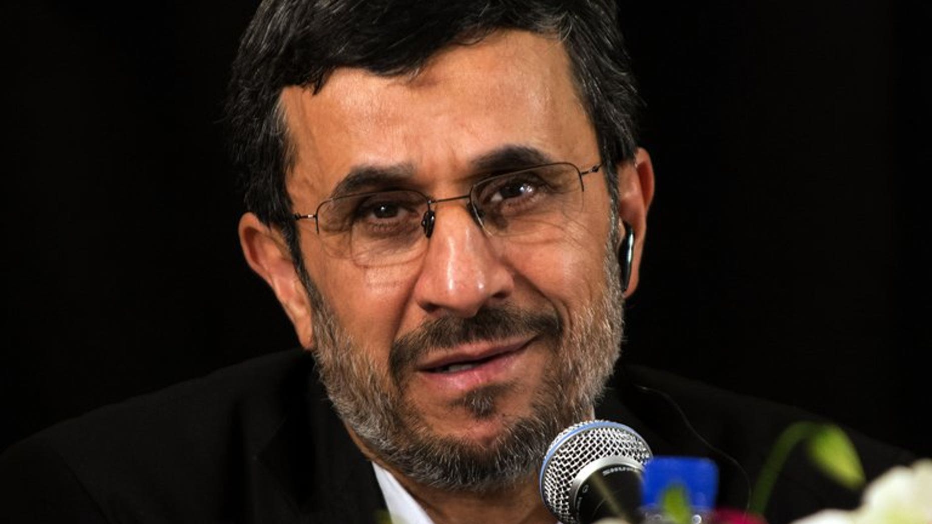 Iran's President Mahmoud Ahmadinejad speaks at a news conference on September 26, 2012 in New York. Ahmadinejad said in Iraq on Thursday that Tehran and Baghdad have an "exceptional" role to play in the region's security.
