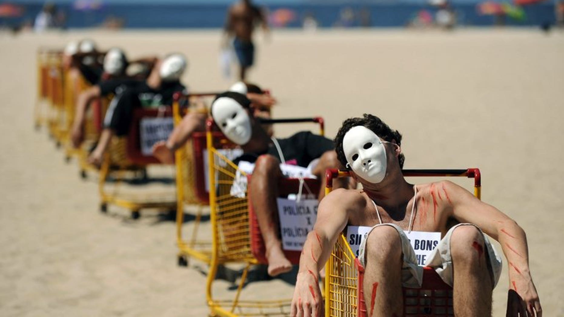 People demonstrate against violence at Copacabana beach in Rio de Janeiro on October 24, 2009. More than one million people were murdered in Brazil between 1980 and 2011, making it the world's seventh most violent country, a survey showed Thursday.