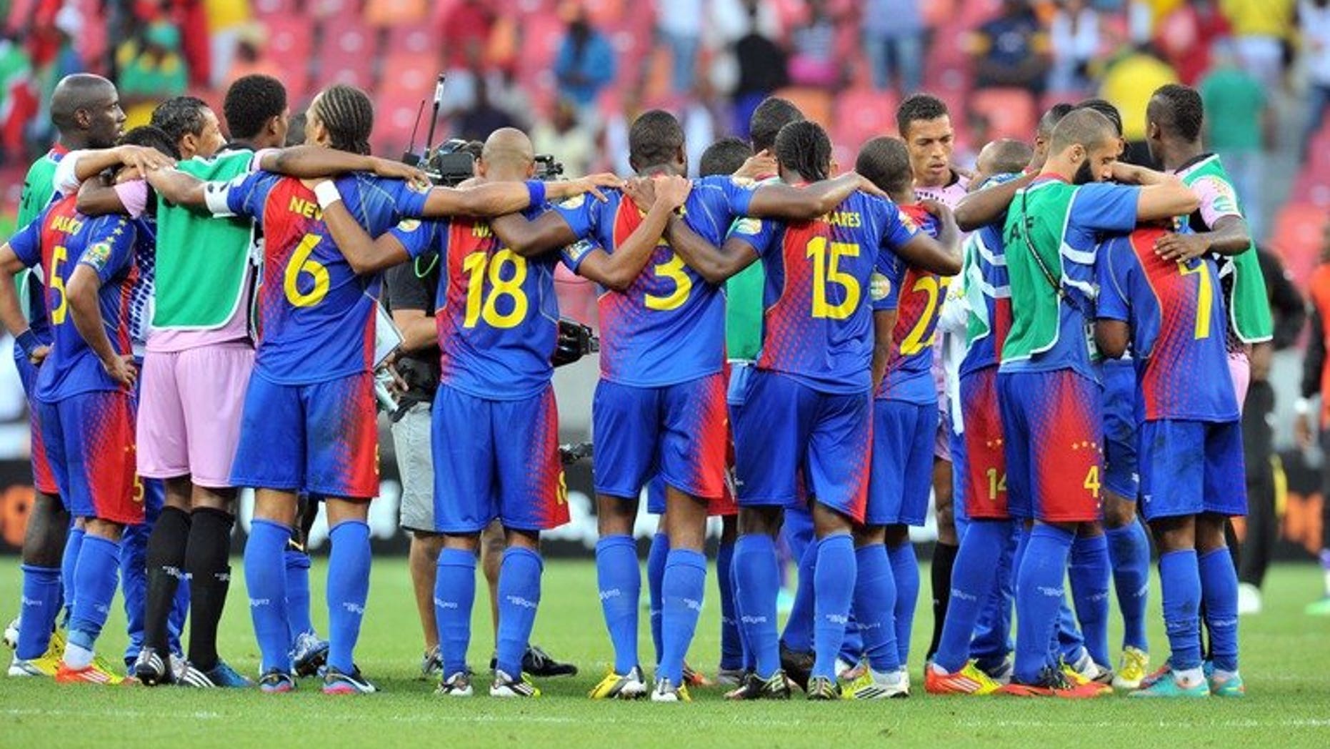 Cape Verde's football players are pictured at the end of the African Cup of Nation quarter final on February 2, 2013 in Port Elizabeth. Cape Verde are back in the race for a 2014 World Cup place after FIFA punished Equatorial Guinea for twice using an ineligible player against them.