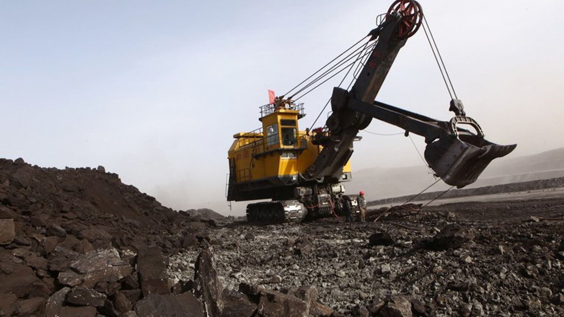 This file photo shows a coal mine in Huo Lin Guo Le, China's north Inner Mongolia region, on November 15, 2010. A major state-owned coal producer has caused "drastic drops" in groundwater near one of its projects in the region, the environmental group Greenpeace said in a report.