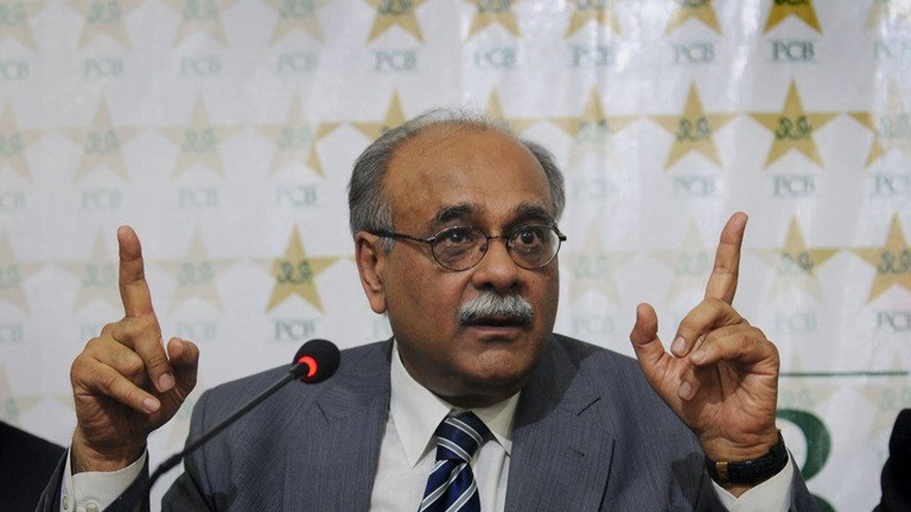 Najam Sethi, interim chairman of the Pakistan Cricket Board (PCB), addresses a press conference in Lahore on June 24, 2013. Pakistani cricket faces fresh turmoil after a court cancelled all decisions made by the interim board chairman and demanded a member of the public be included on the national selection committee.