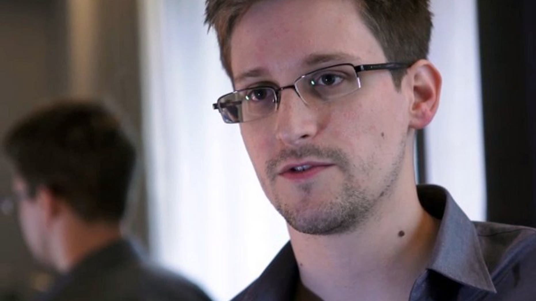 A video image shows Edward Snowden in an interview with The Guardian, on June 6, 2013. Russia's migration service has provided Snowden with a document that allows him to leave the Moscow airport transit zone where he has been holed up for the last month, according to the RIA Novosti news agency.