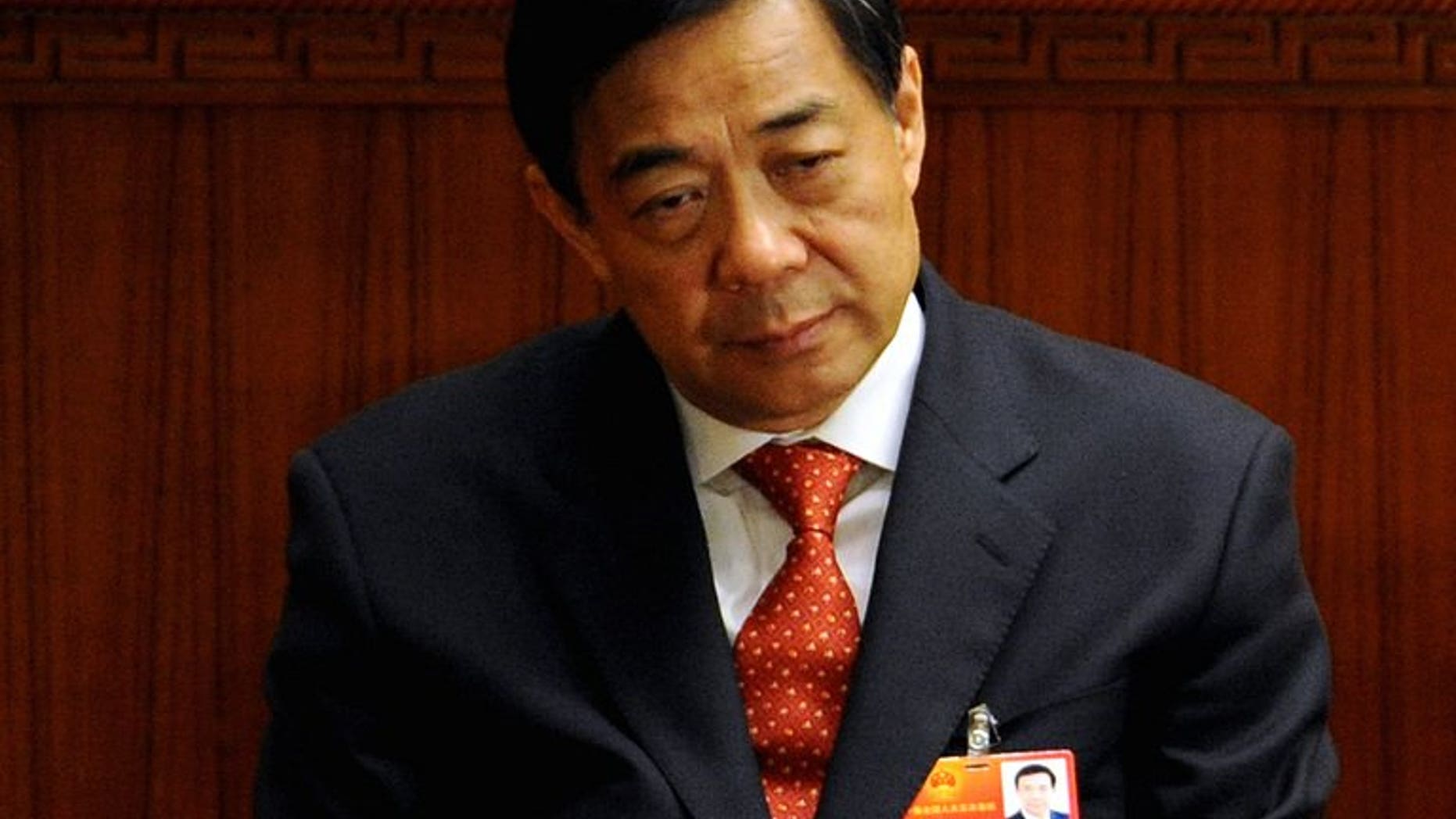 This photo taken on March 14, 2012, shows Chongqing Party Secretary Bo Xilai in Beijing. The trial of Bo Xilai -- set to be China's highest-profile political prosecution in decades -- will be held in August, a source with direct knowledge of the case told AFP on Wednesday.