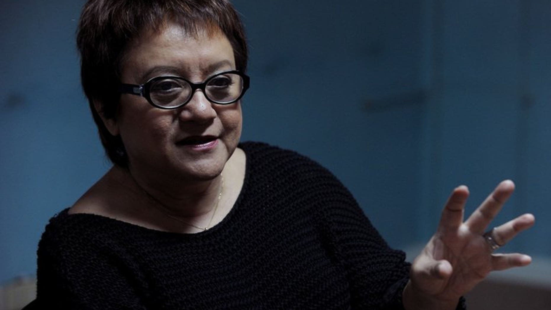 Laurice Guillen, Cinemalaya Foundation vice president and competition director, speaks to AFP on July 16, 2013. The Philippines' independent film festival opens Friday with a growing reputation for showcasing world-class movies focused on gritty social issues, with a seedy underworld and migrant labour among this year's themes.