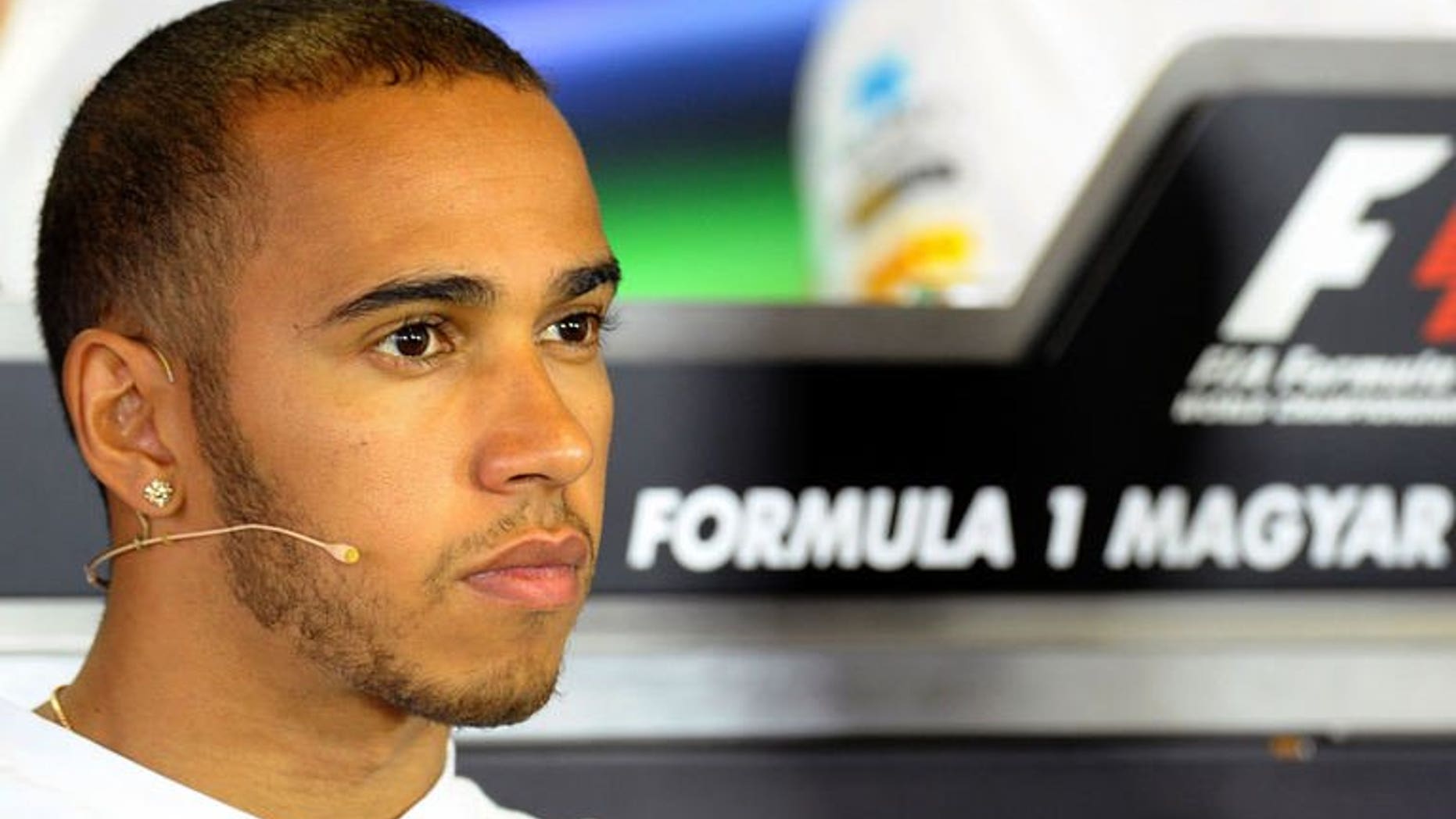 Mercedes' British driver Lewis Hamilton attends a press conference at the Hungaroring circuit in Budapest on July 25, 2013 on the eve of the first free practice session of the Hungarian Formula One Grand Prix.