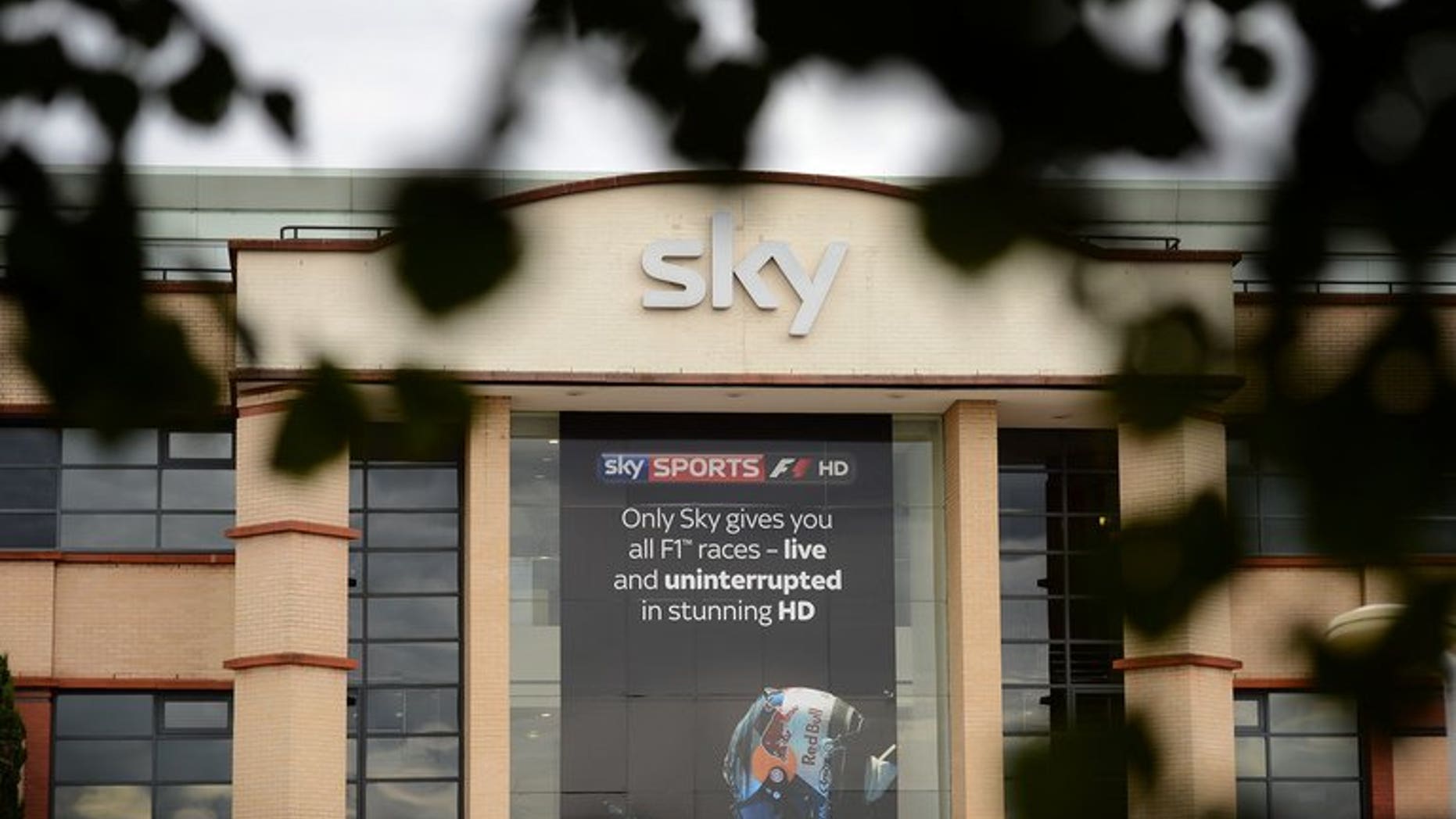 BSkyB headquarters in west London. The British pay-TV giant says annual net profits rose eight percent, boosted by rising revenues and customer numbers.
