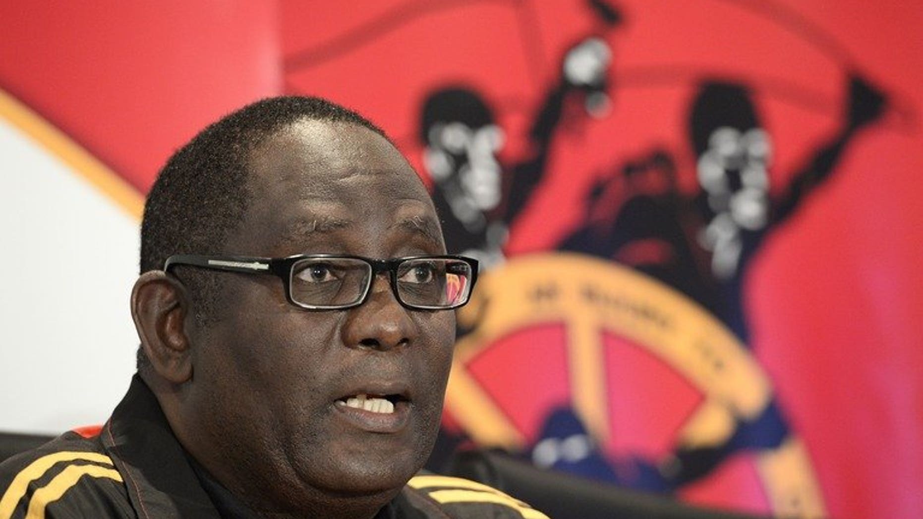 The general secretary of the Congress of South African Trade Unions, Zwelinzima Vavi, gives a press conference on May 29, 2013 at COSATU headquarters in Johannesburg. An employee has accused him of rape, but the politician shot down the allegation as a plot on Saturday.